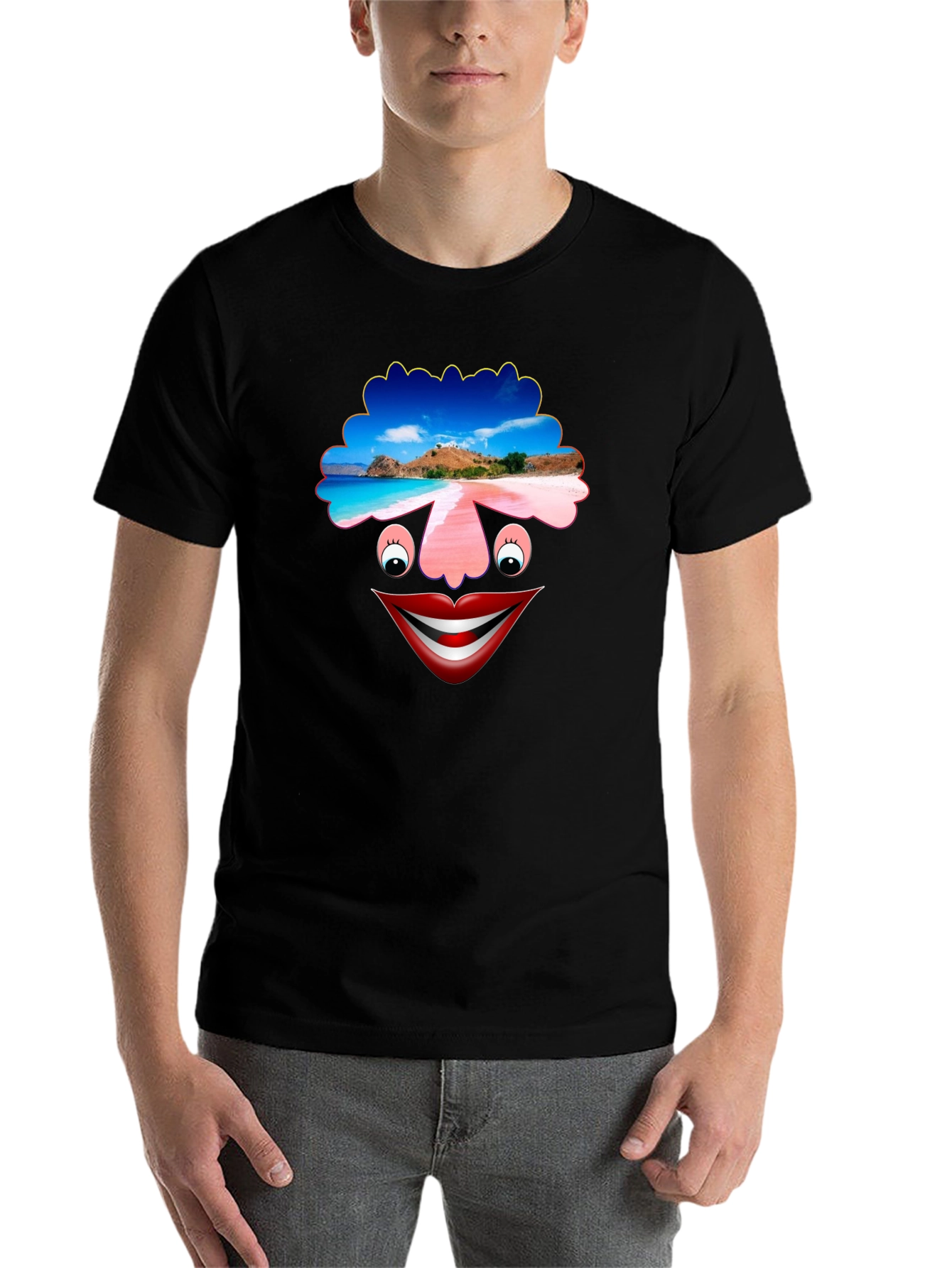 Black Funny Face Graphic T-Shirt view 7