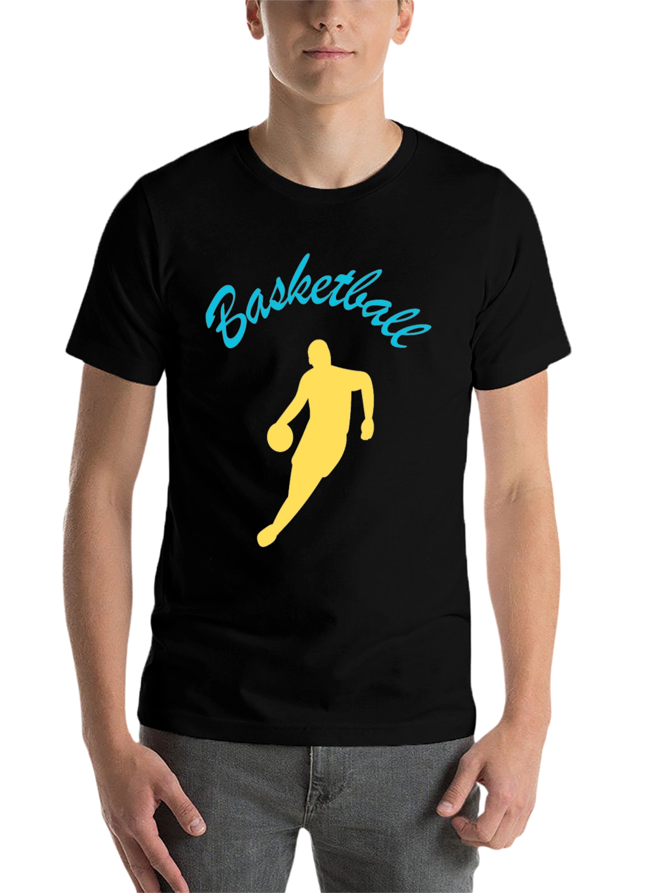Black Basketball Player Graphic Tee - Black Cotton Shirt view 7