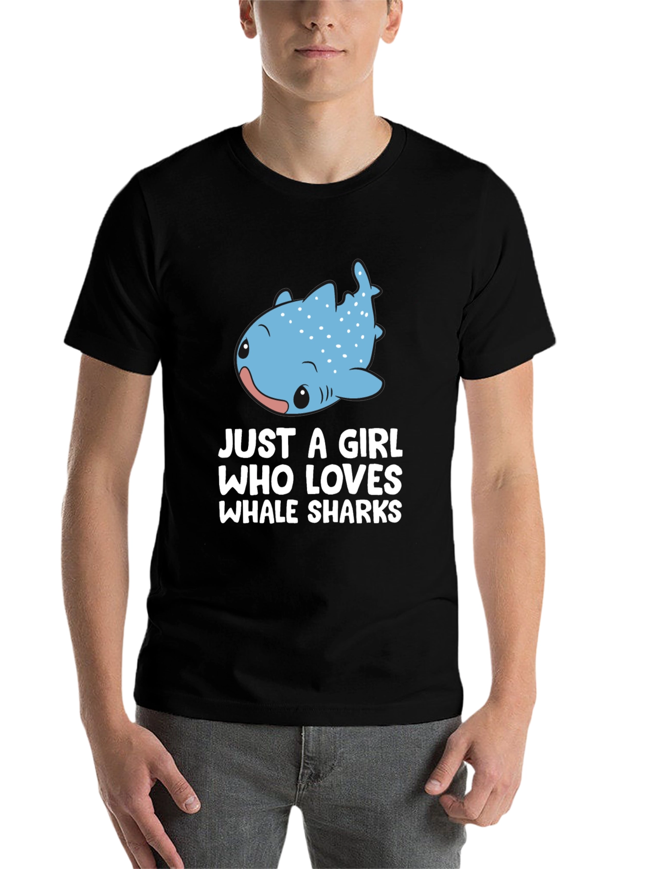 Black Just A Girl Who Loves Whale Sharks Black T-Shirt view 7
