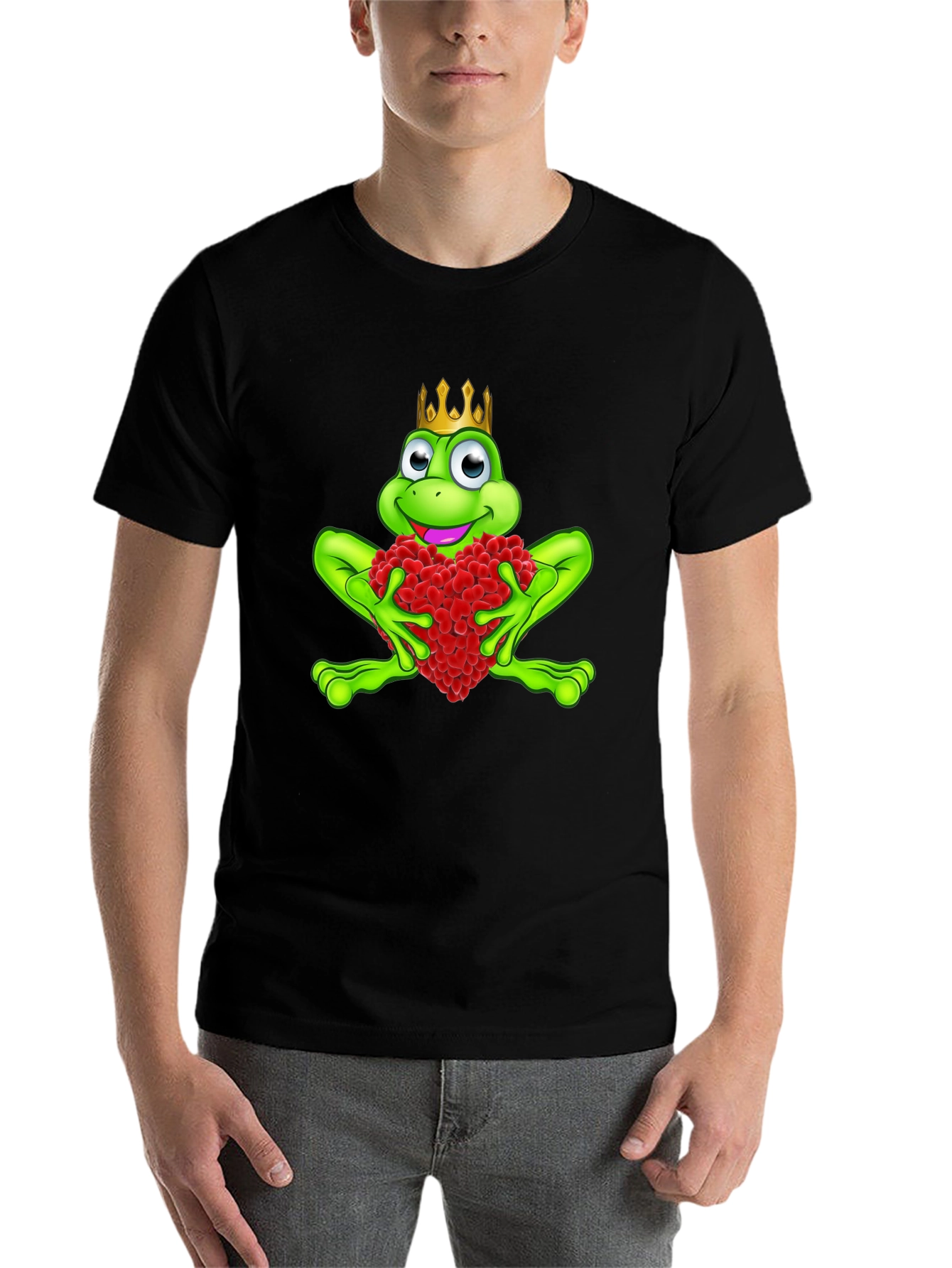 Black Frog Prince Heart T-Shirt - Men's Black Tee view 7