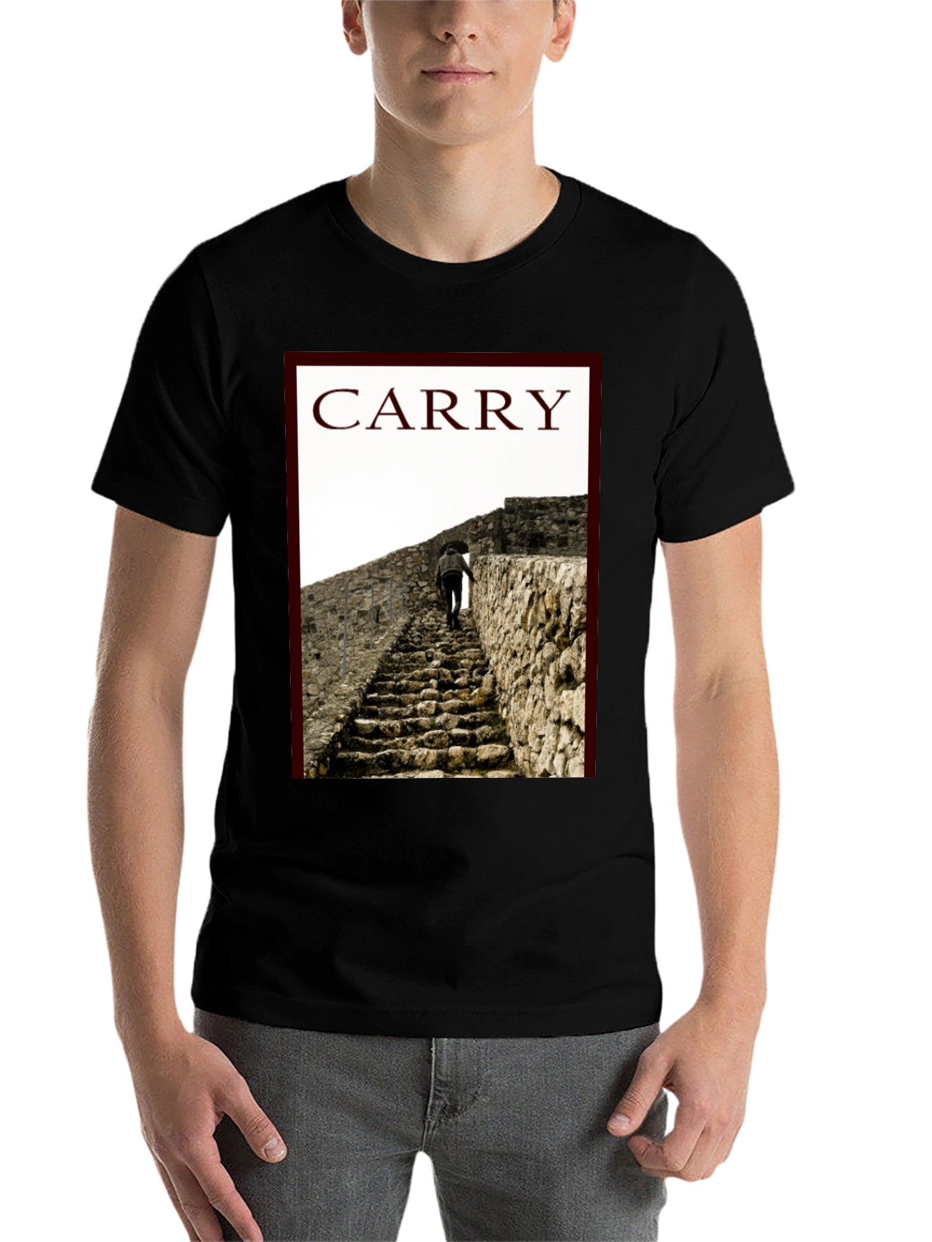 Black Carry Graphic Tee - Climb Your Way Up! view 7