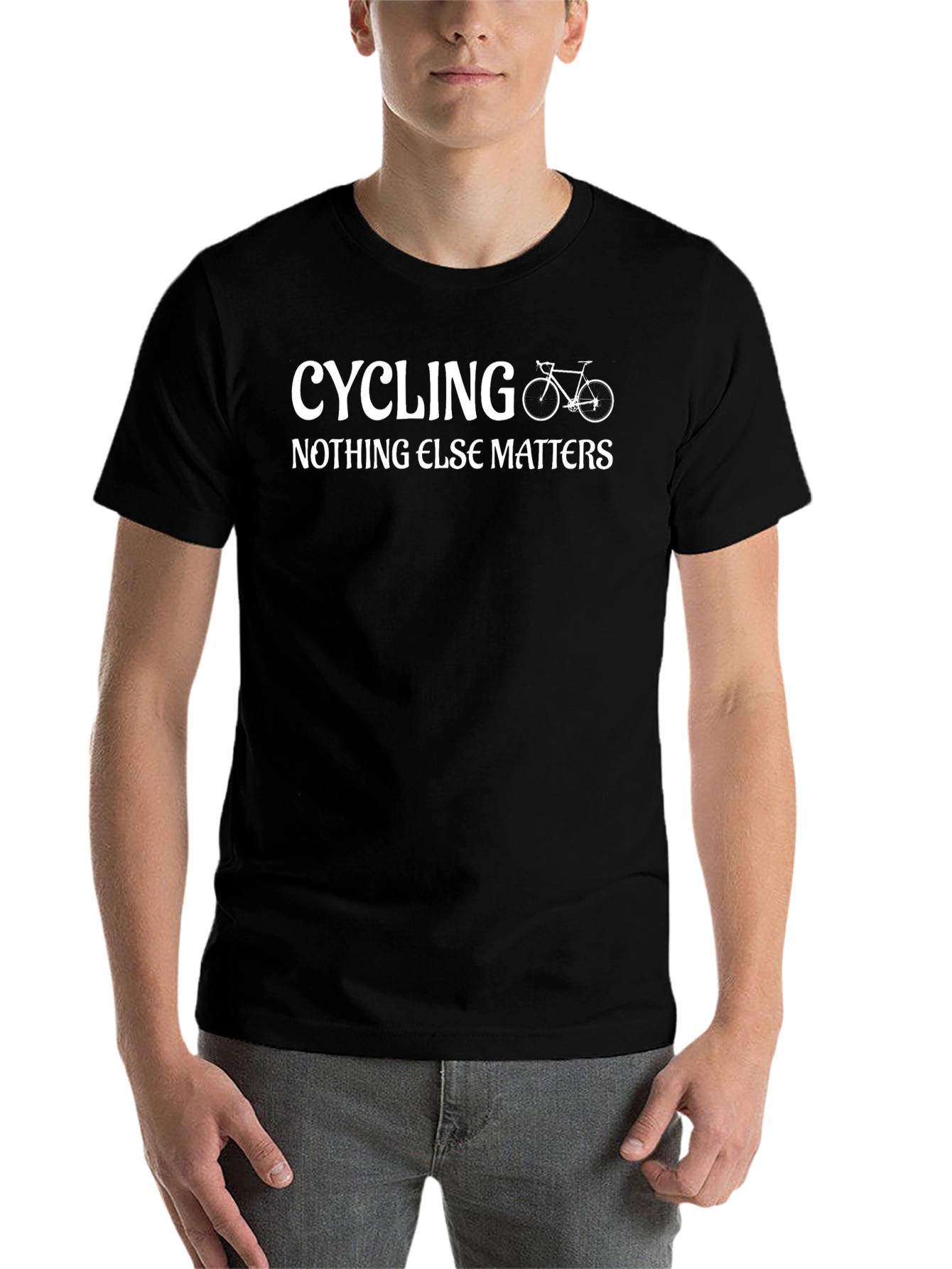 Black Cycling Nothing Else Matters Black T-Shirt view 7