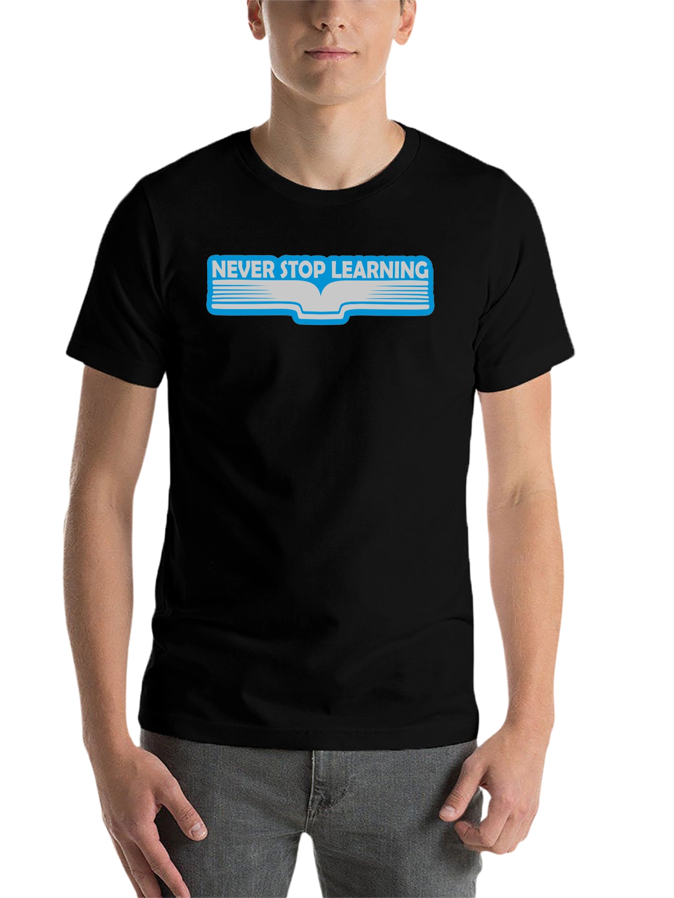 Black Never Stop Learning Graphic Tee view 7
