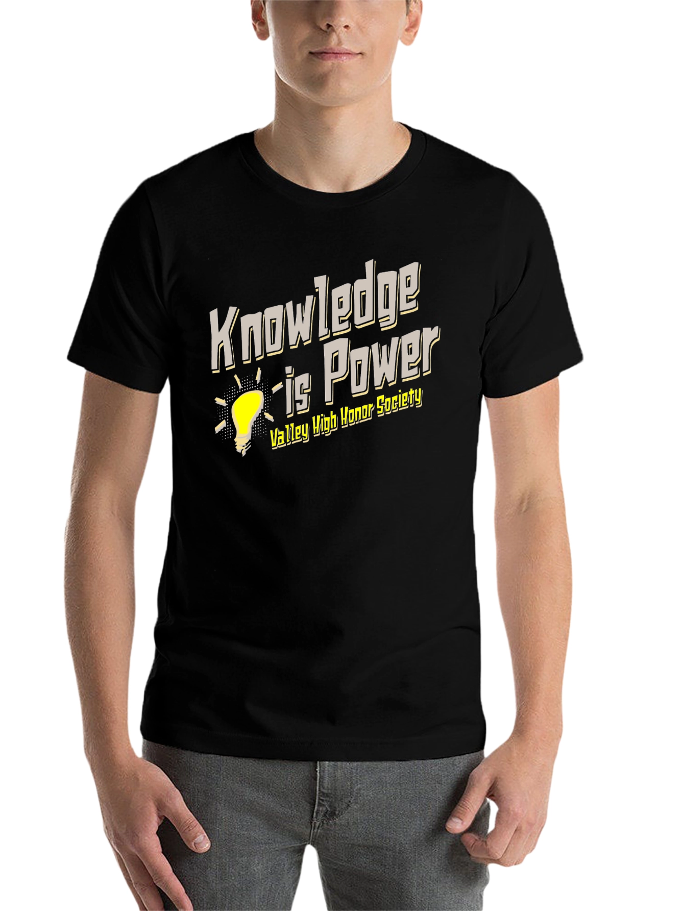 Black Knowledge is Power T-Shirt - Valley High Honor Society view 7