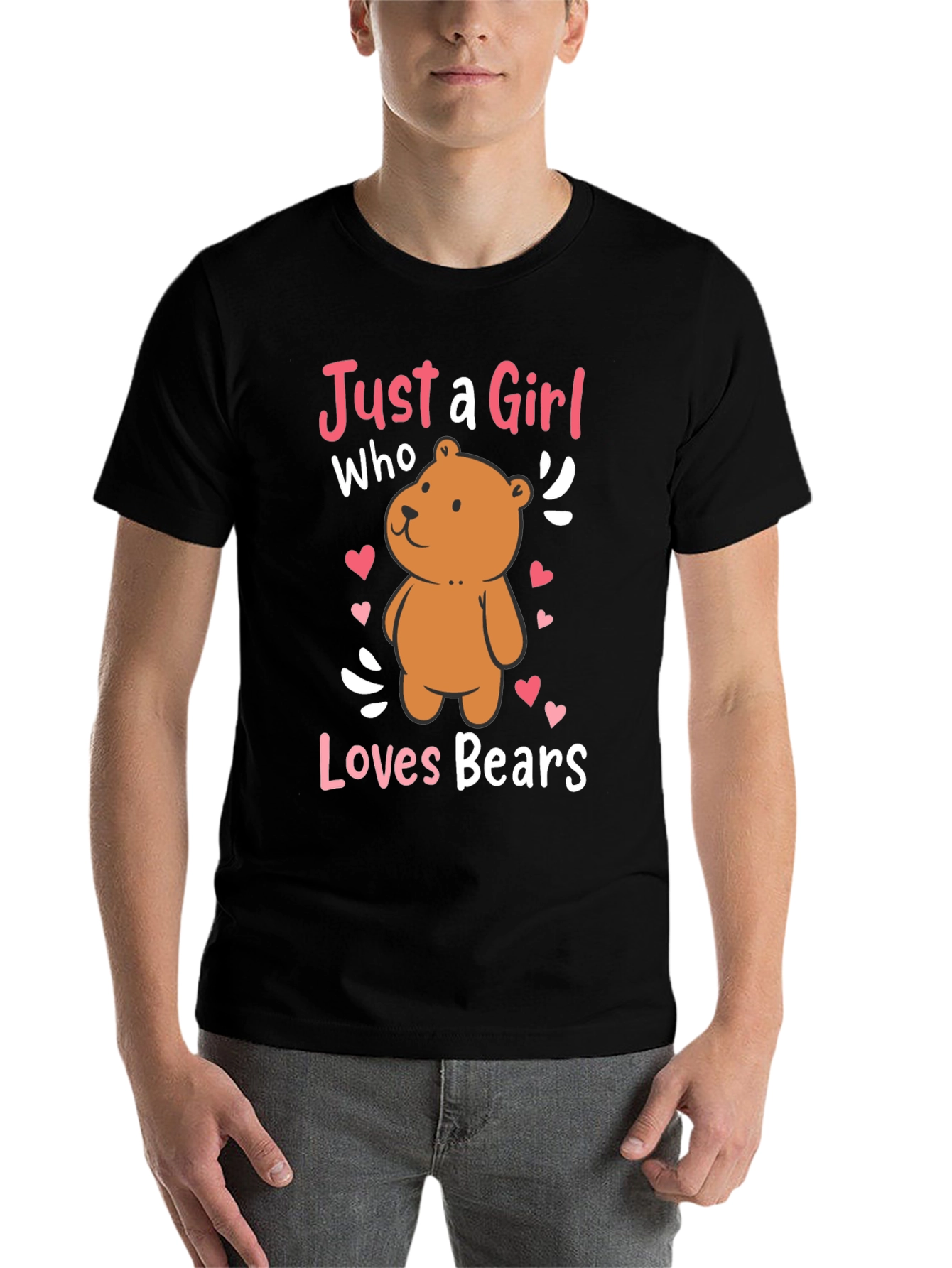 Black Just a Girl Who Loves Bears T-Shirt view 7