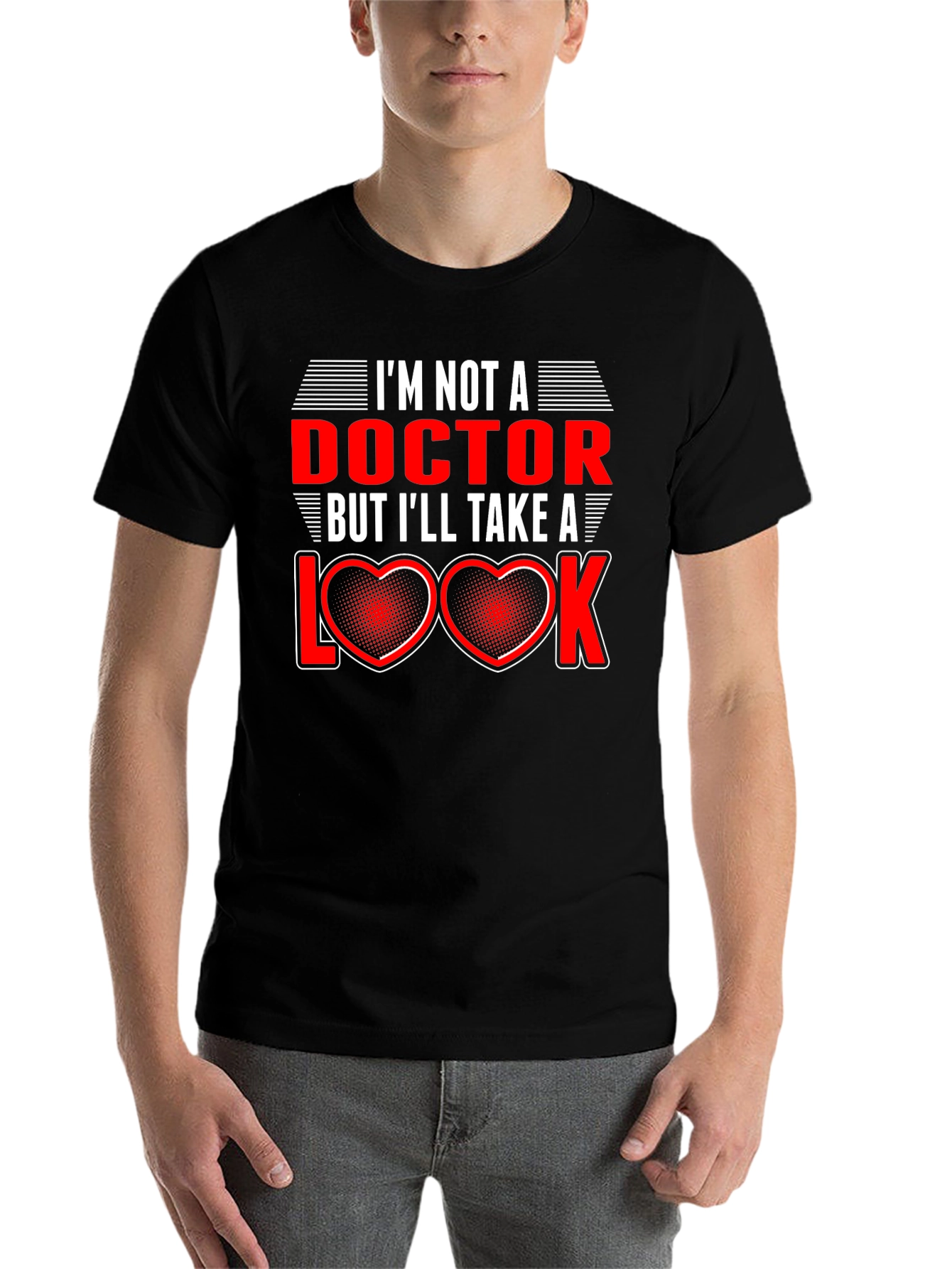 Black Funny Doctor Pun T-Shirt - I'll Take a Look! view 7