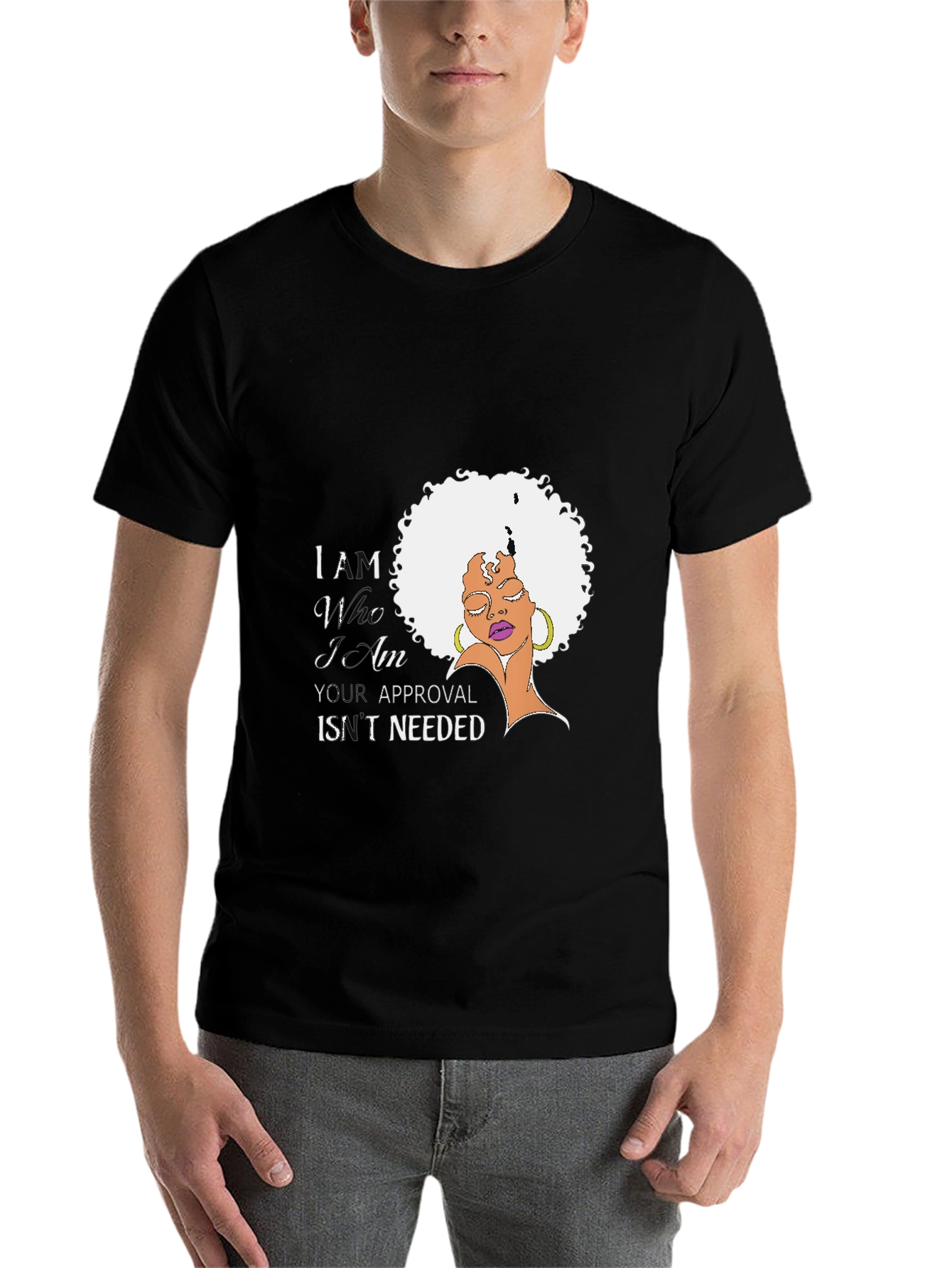 Black Confidence Black T-Shirt - Afro Woman Empowerment view 7