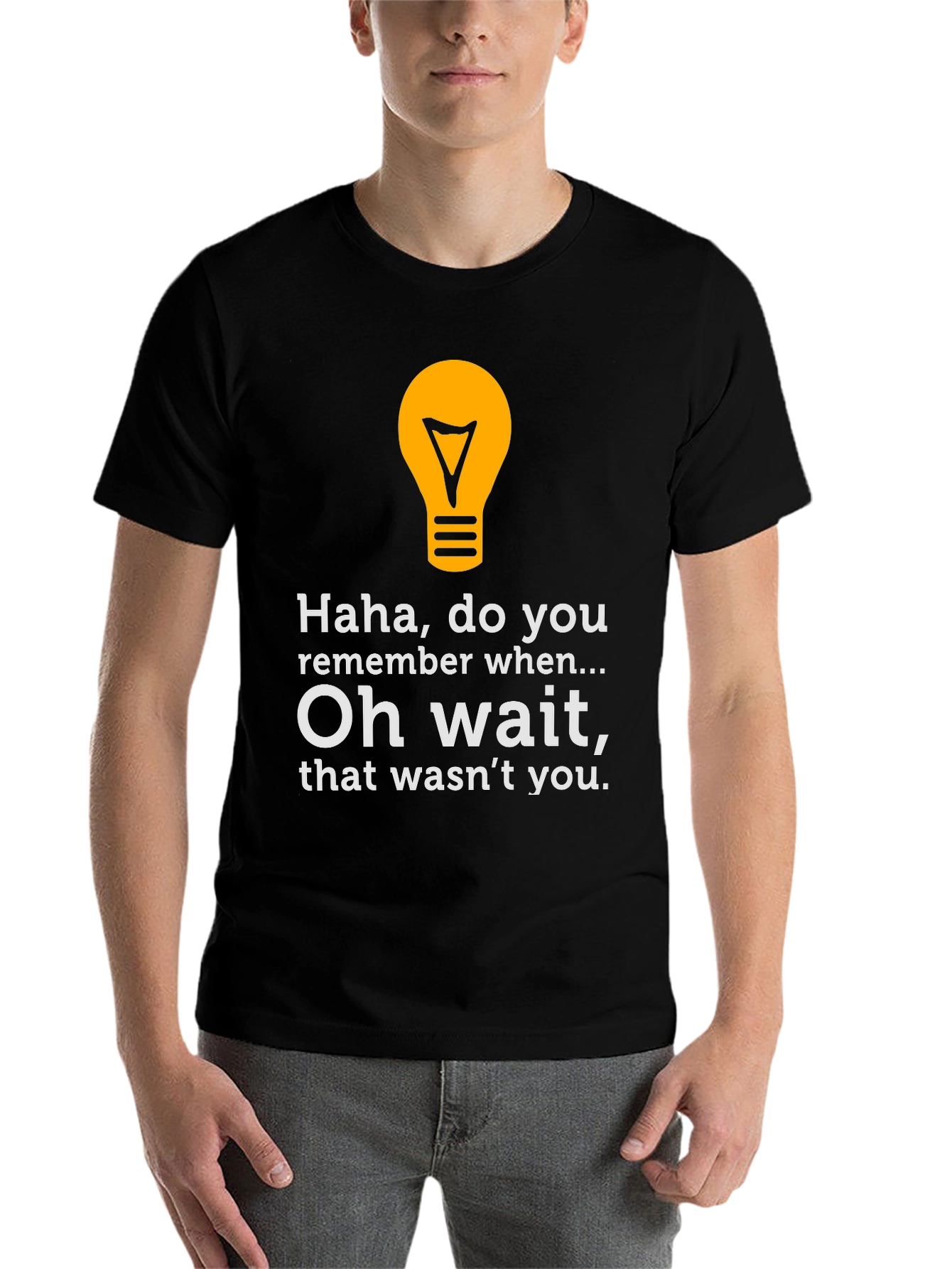 Black Funny Graphic Tee - Haha, Do You Remember? view 7