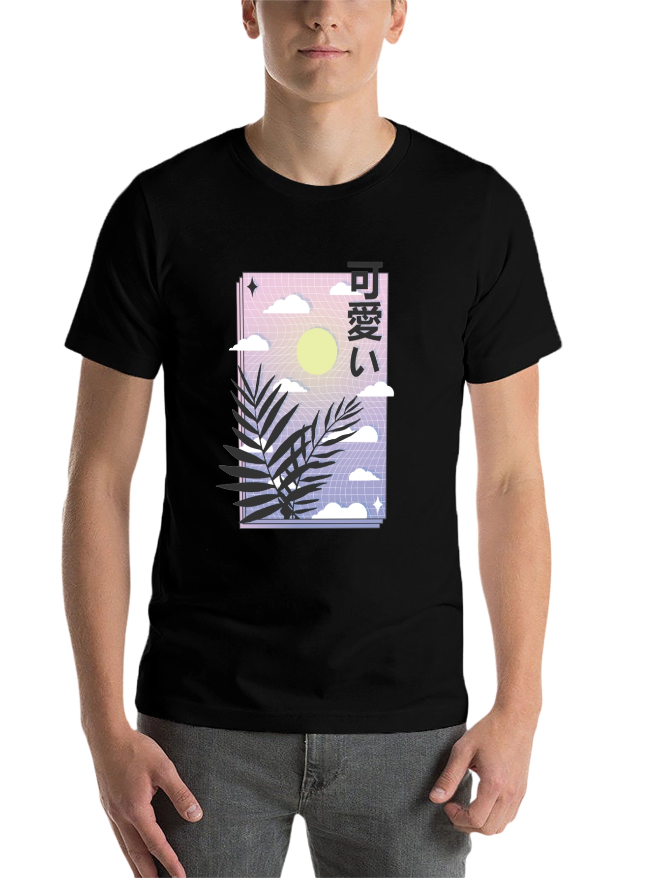 Black Aesthetic Japanese T-Shirt - Kawaii Graphic Tee view 7