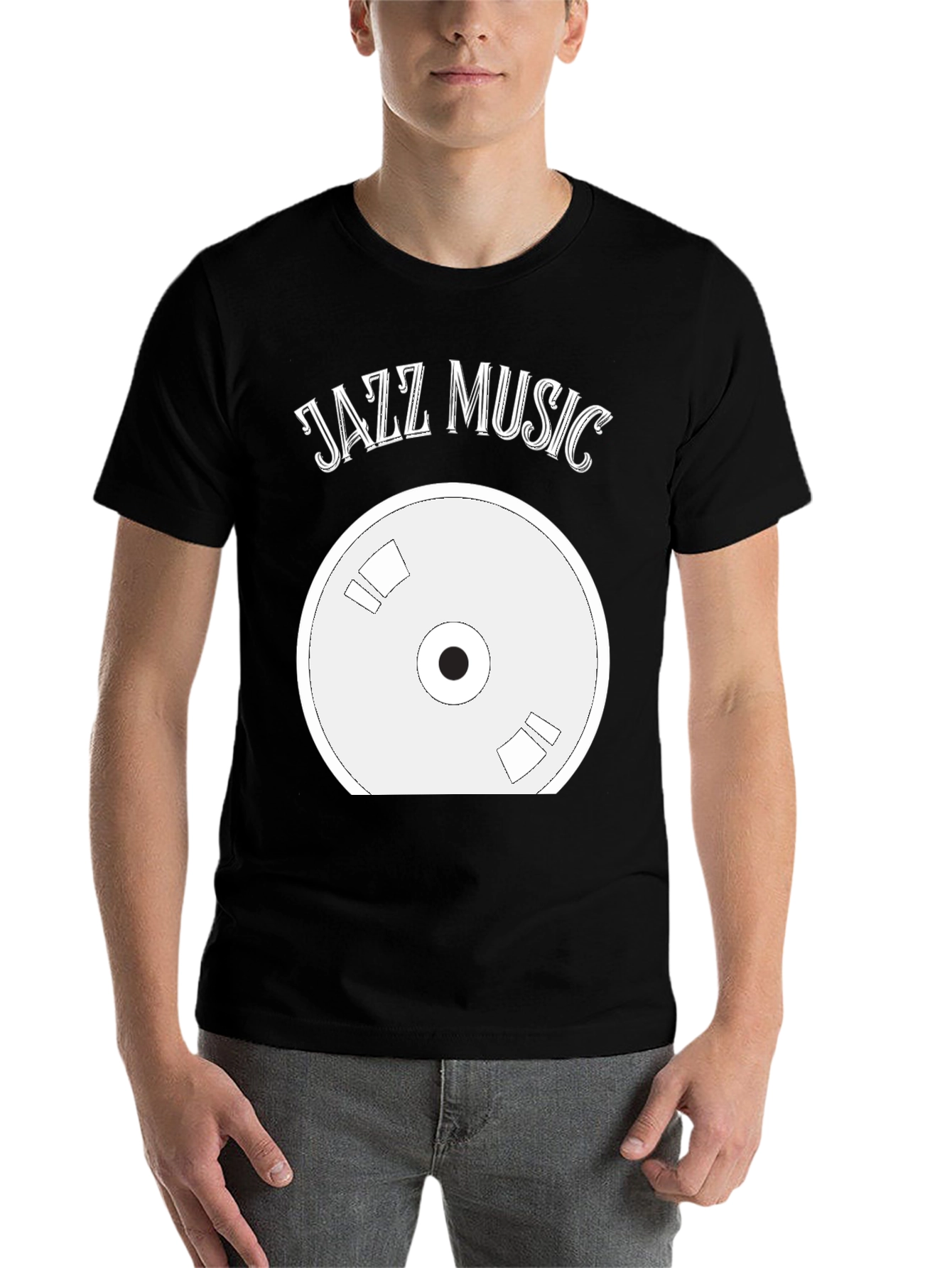 Black Jazz Music Record T-Shirt - Cool Music Lover Tee view 7