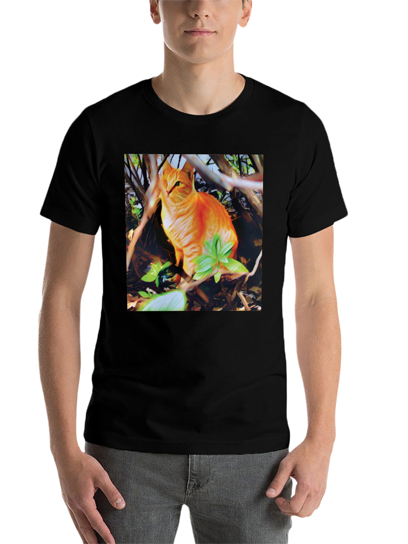Black Ginger Cat T-Shirt: Stylish Graphic Tee for Cat Lovers view 7