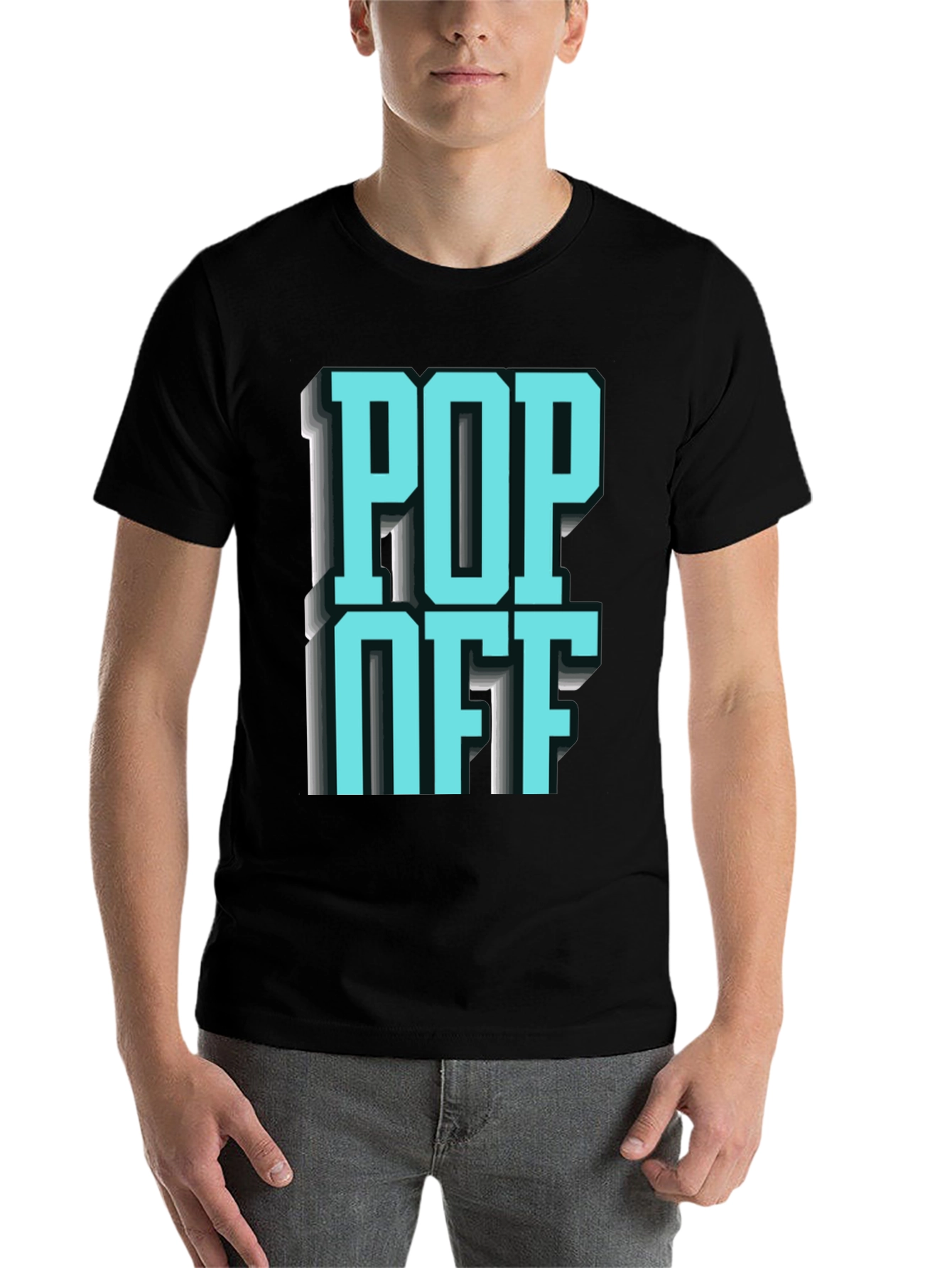 Black Pop Off Graphic T-Shirt - Statement Tee view 7