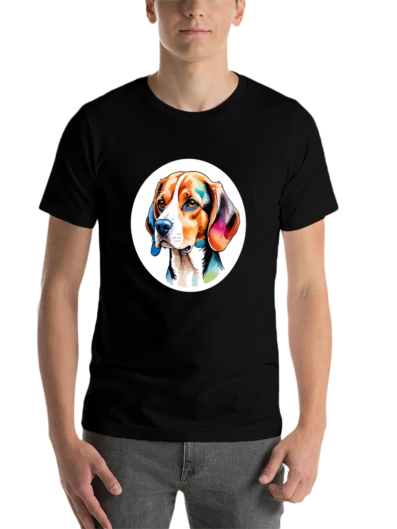 Black Dog Art Graphic Black T-Shirt view 7