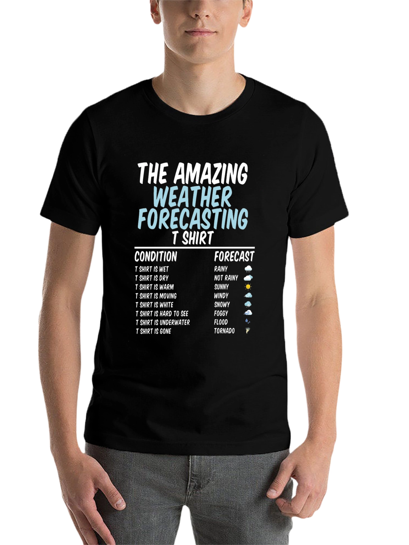 Black Amazing Weather Forecasting T-Shirt - Funny Gift view 7