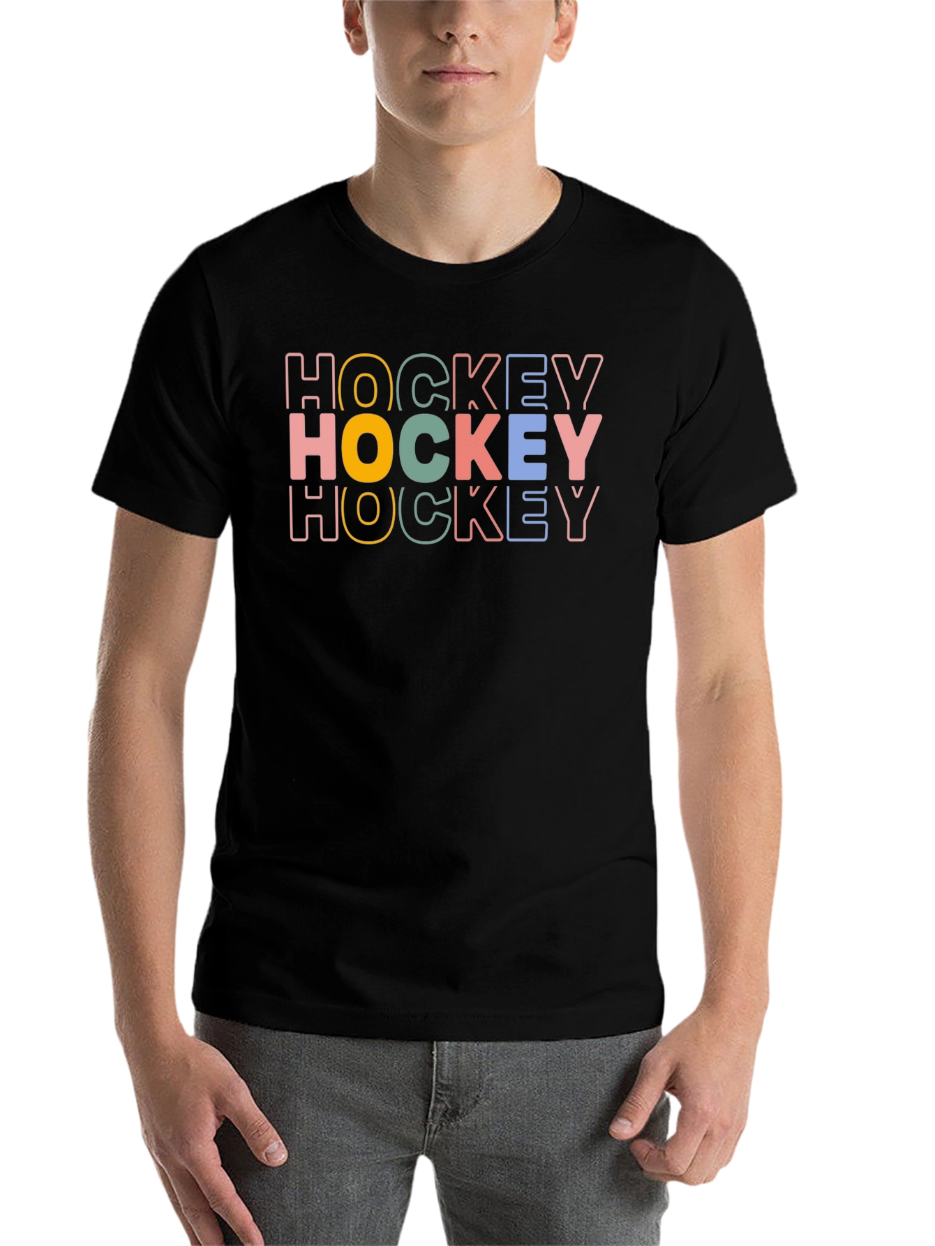 Black Retro Hockey T-Shirt - Stylish Sportswear view 7