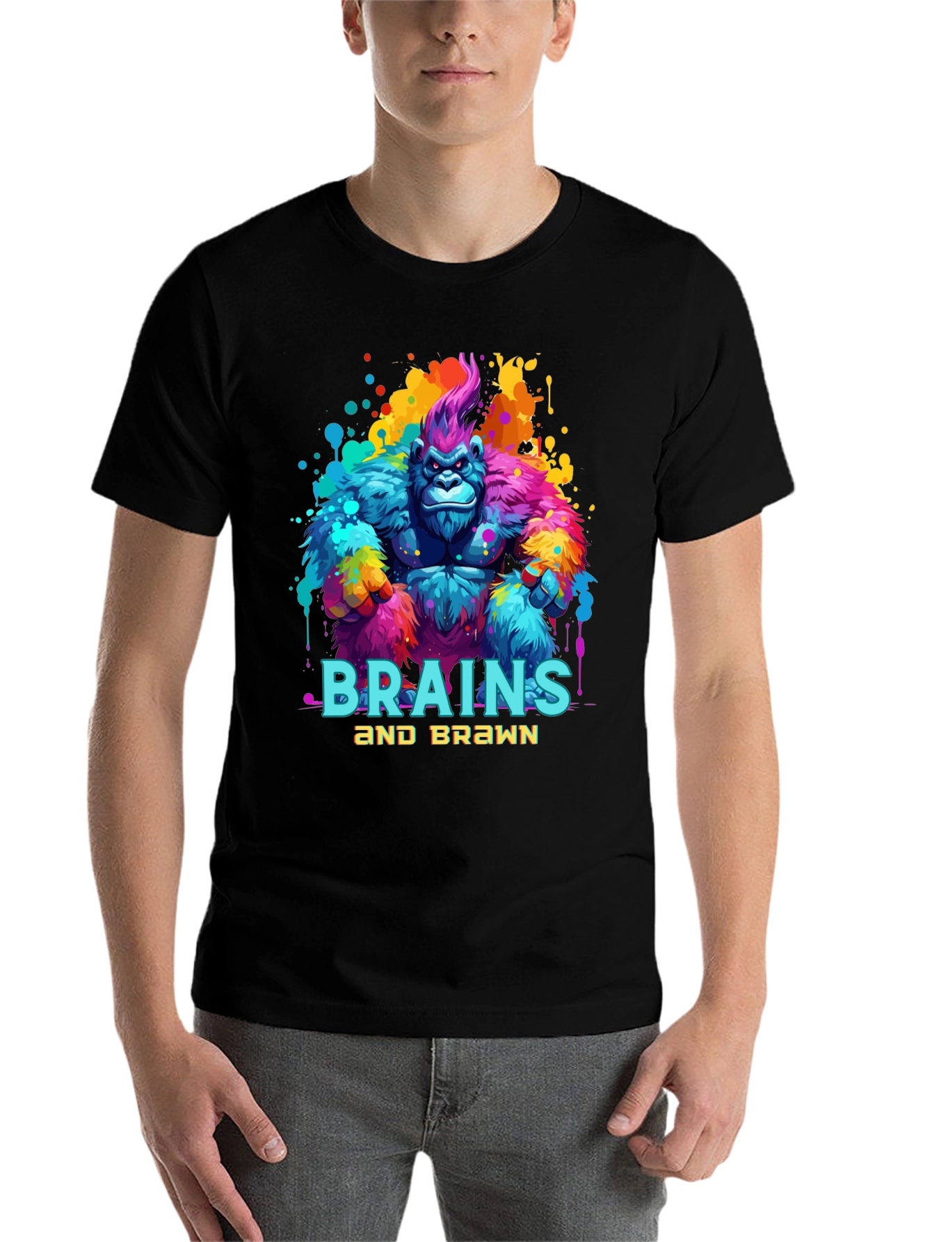 Black Brains and Brawn Gorilla Graphic Tee view 7