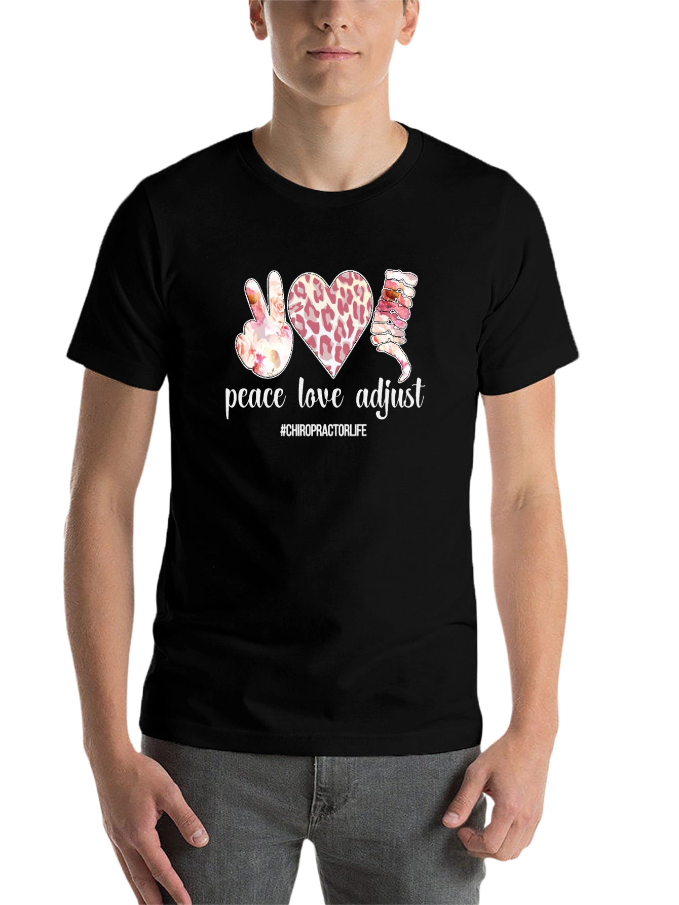 Peace Love Adjust Chiropractic T-Shirt - 7