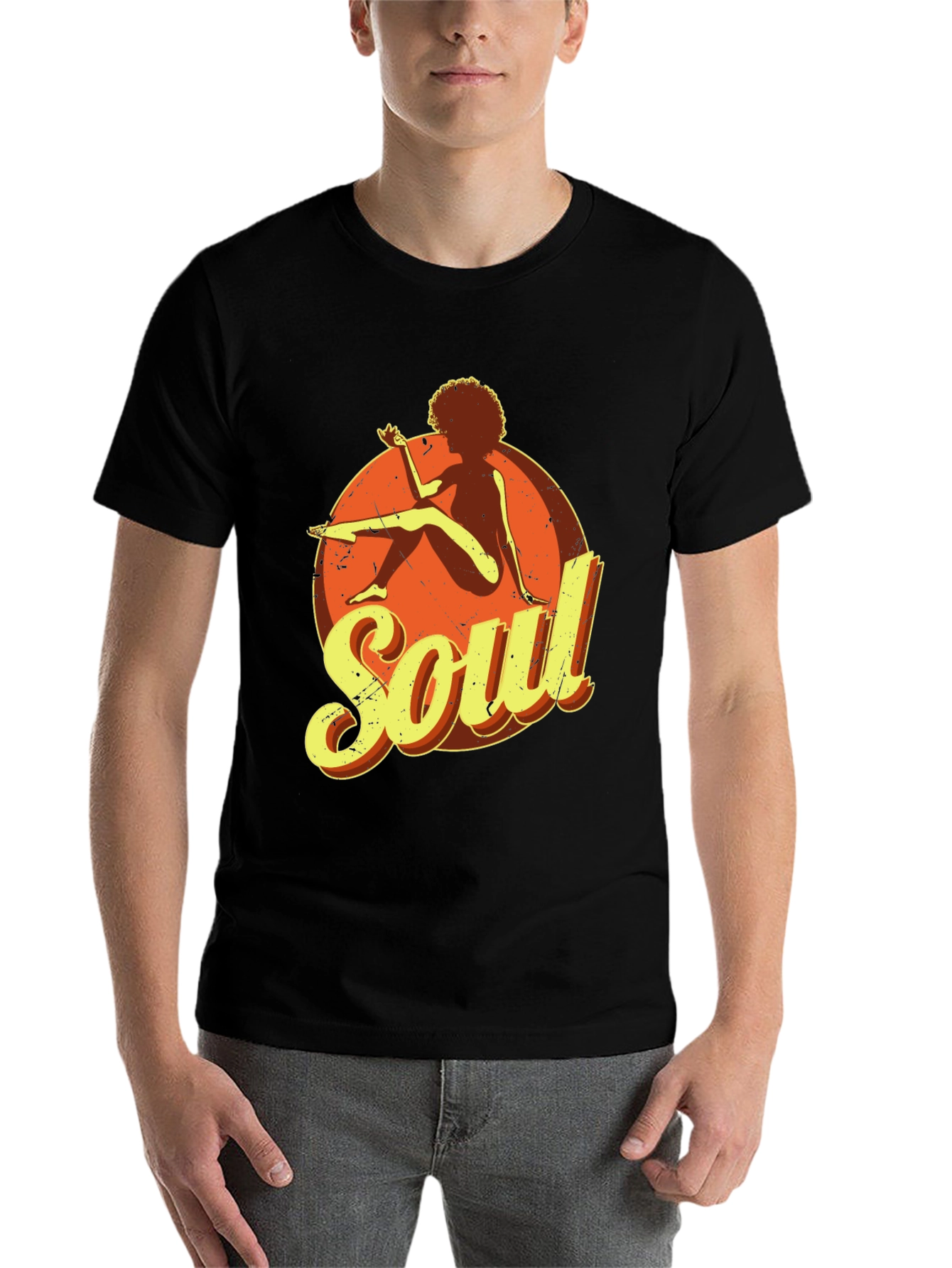 Black Soul Graphic T-Shirt - Retro Style Black Tee view 7