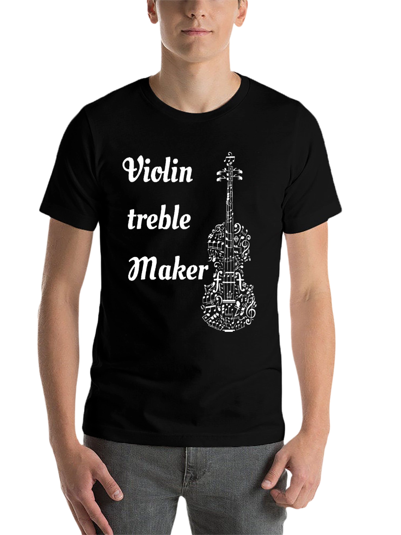 Black Violin Treble Maker T-Shirt view 7