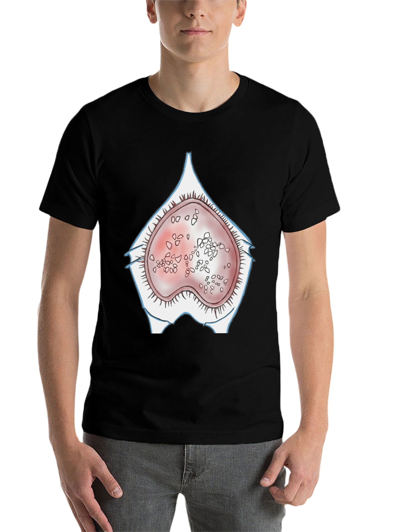 Black Anatomical Humor T-Shirt - "Germ Cell" view 7