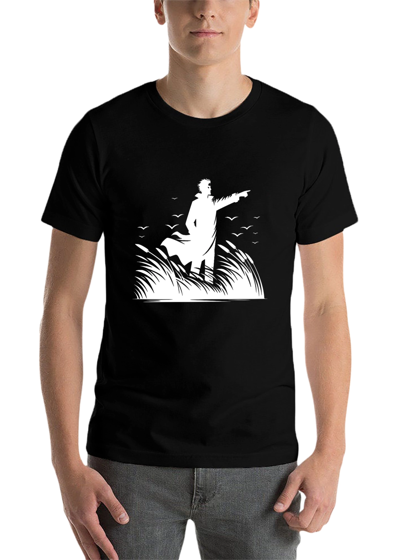Black Graphic Novel Style T-Shirt view 7