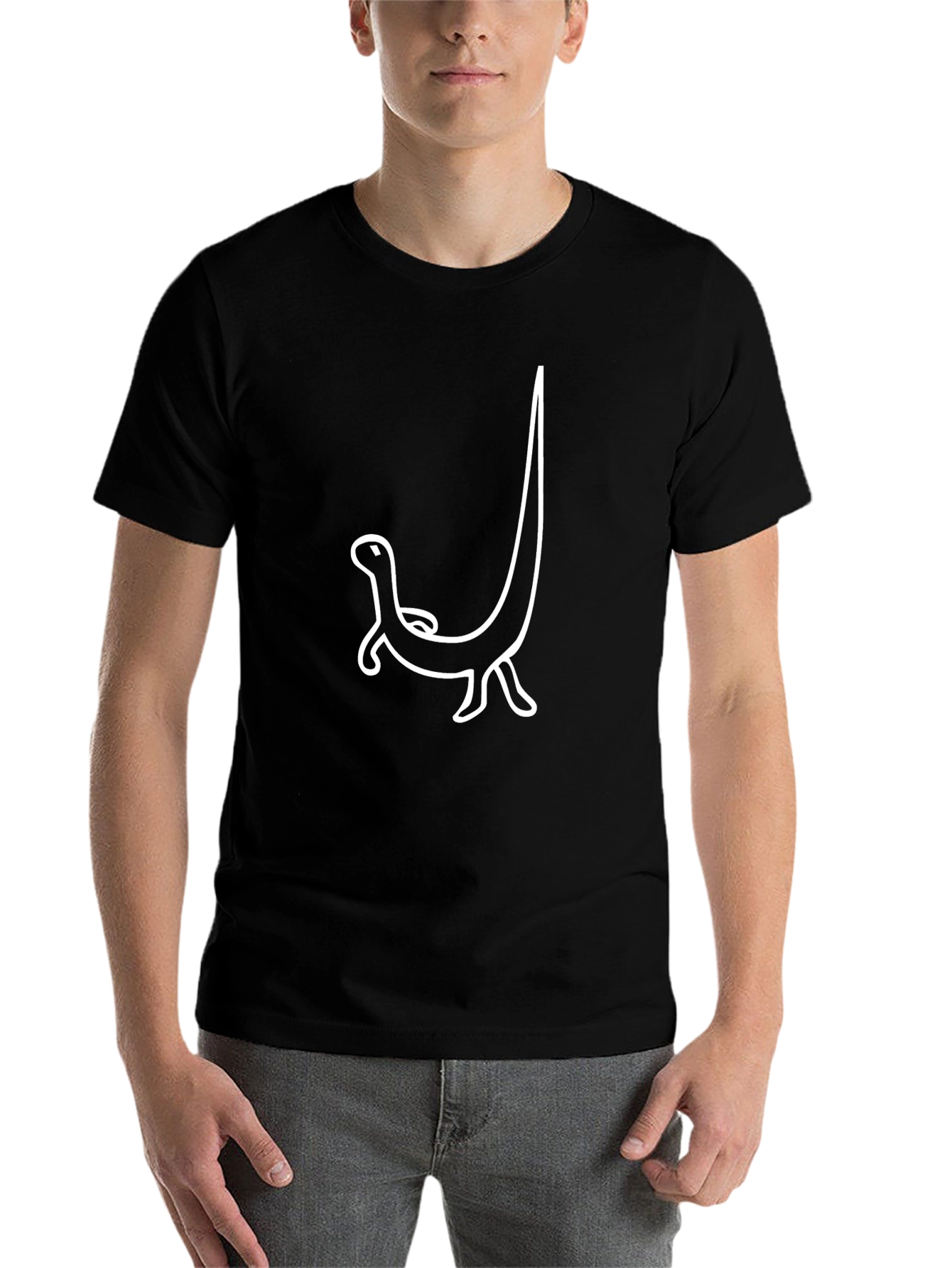 Black Whimsical Dinosaur Graphic Tee - Black Cotton view 7