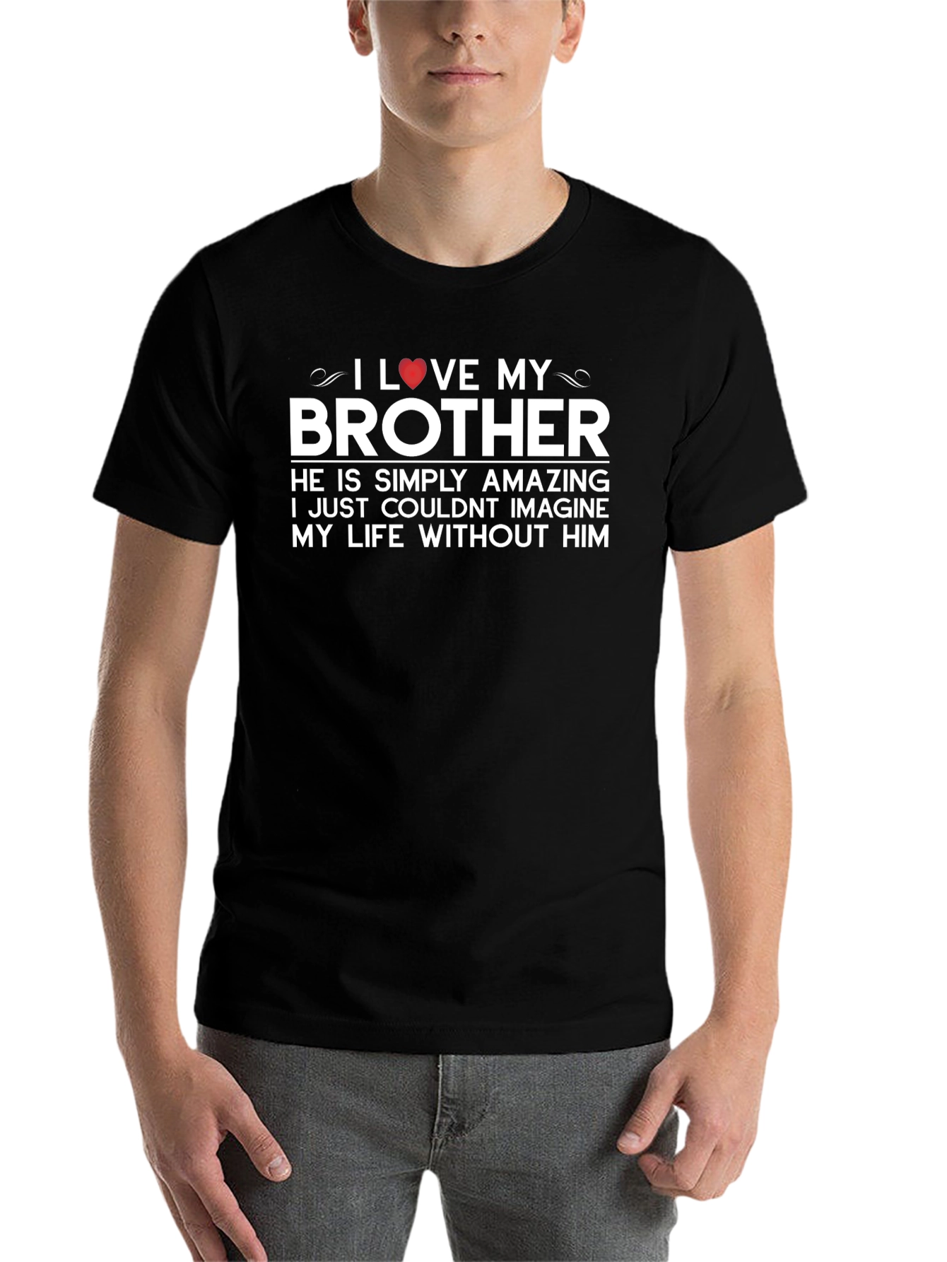 Black I Love My Brother Graphic Tee view 7