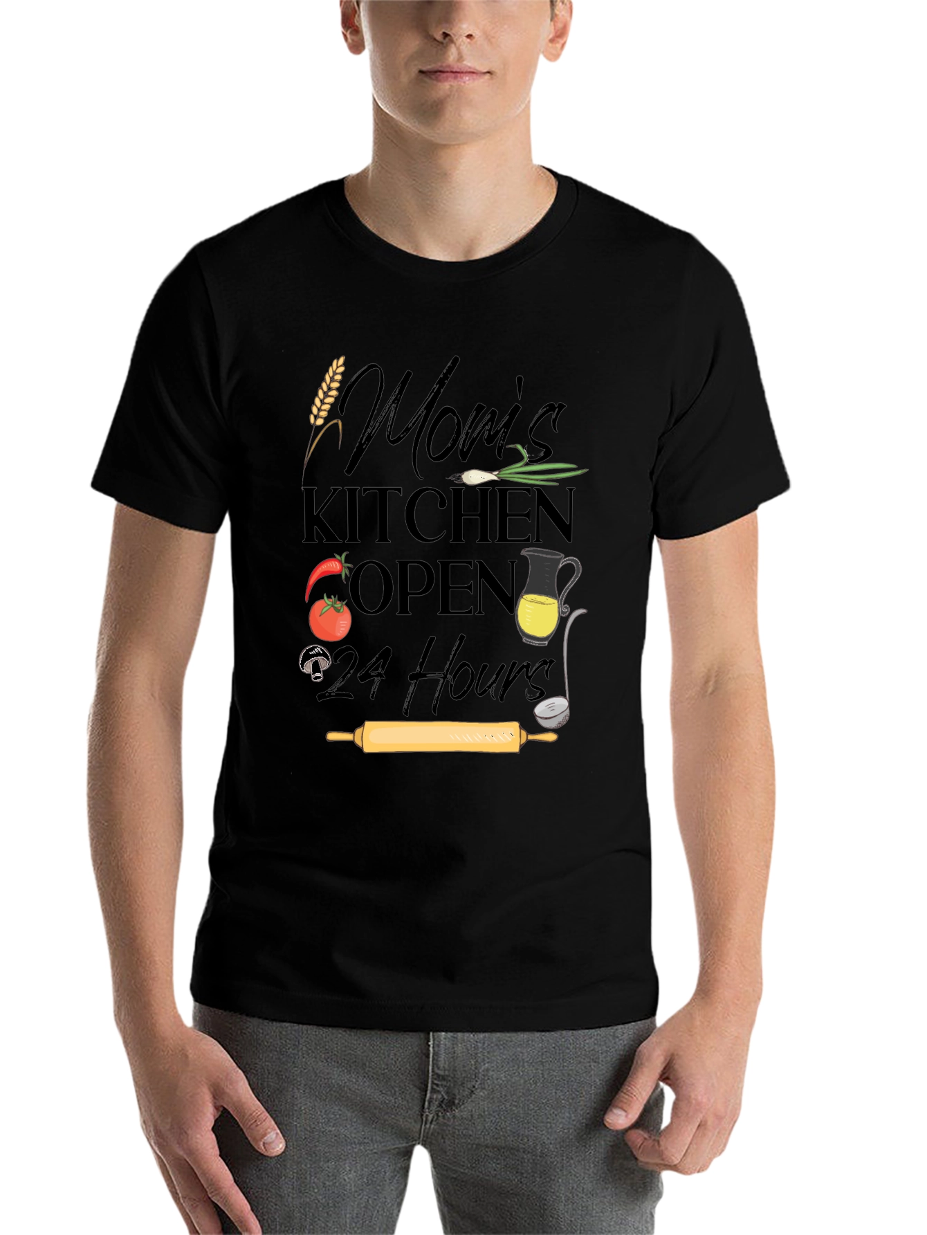 Black Mom's Kitchen Open 24 Hours T-Shirt view 7