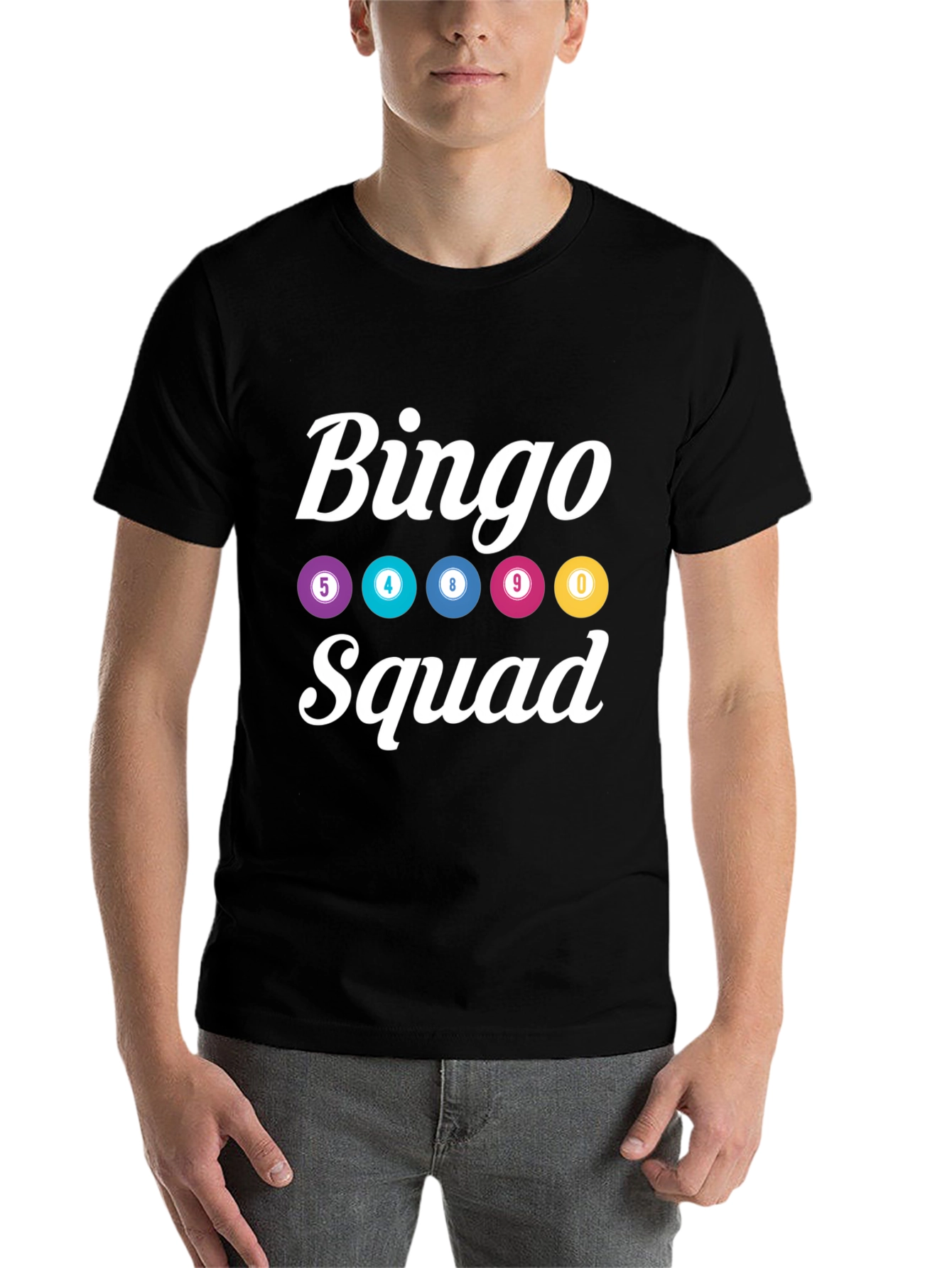 Black Bingo Squad T-Shirt - Lucky Numbers Graphic Tee view 7
