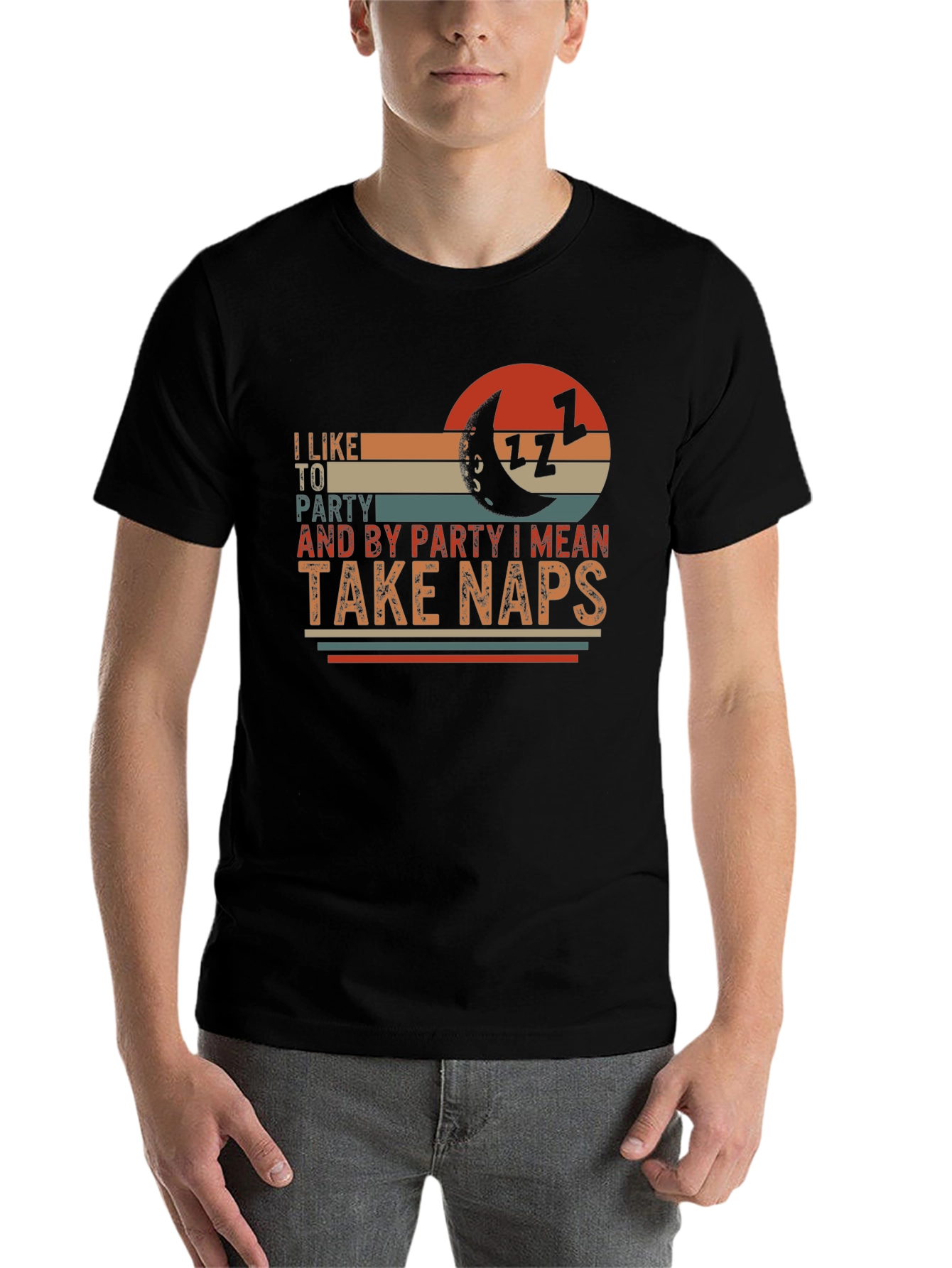 Black I Like to Party Take Naps Graphic T-Shirt view 7