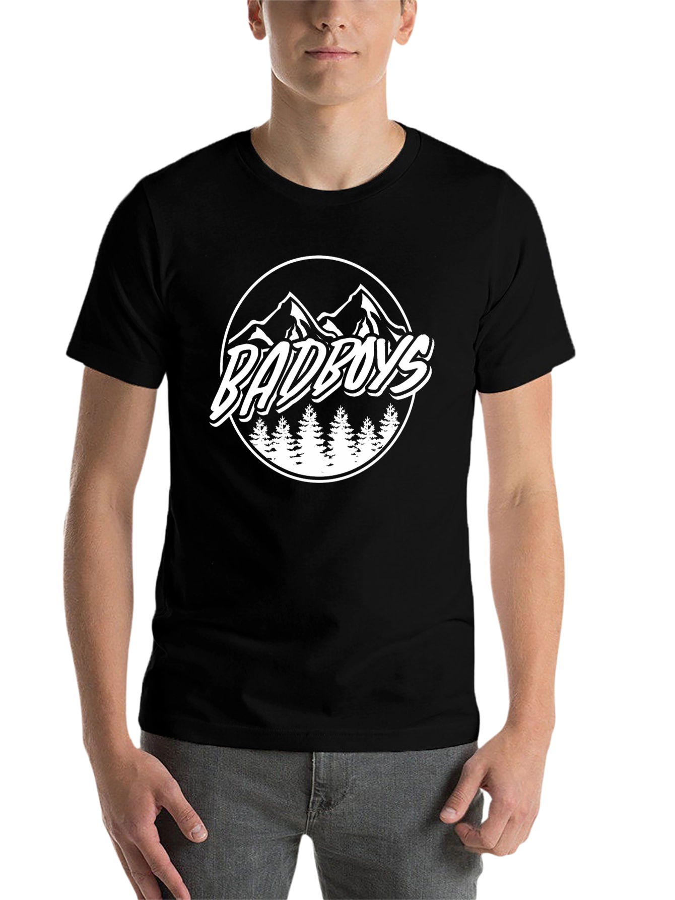 Black Badboys Mountain Graphic Black T-Shirt view 7
