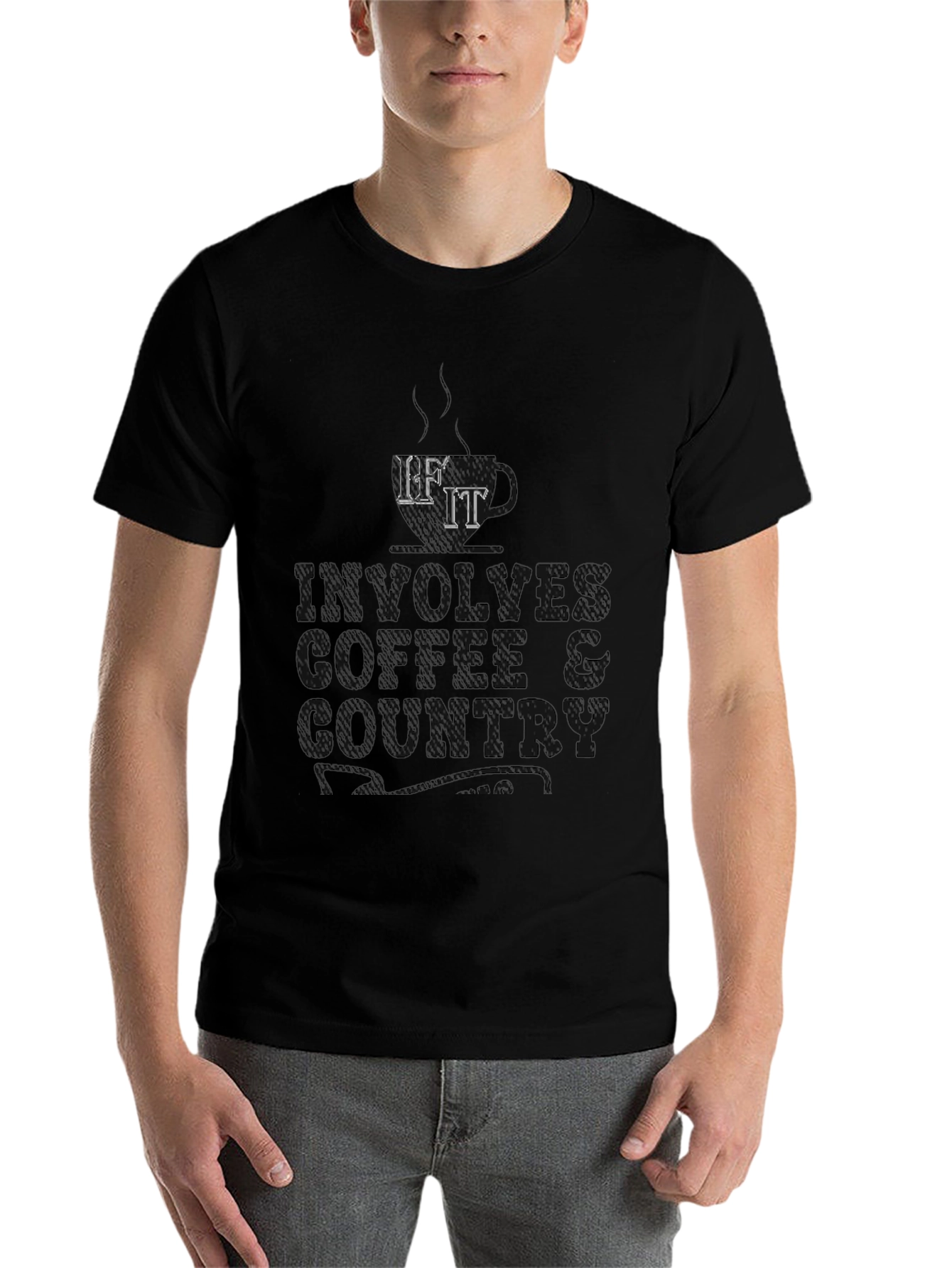 Black Coffee & Country Graphic Tee - Soft Cotton Comfort Fit view 7
