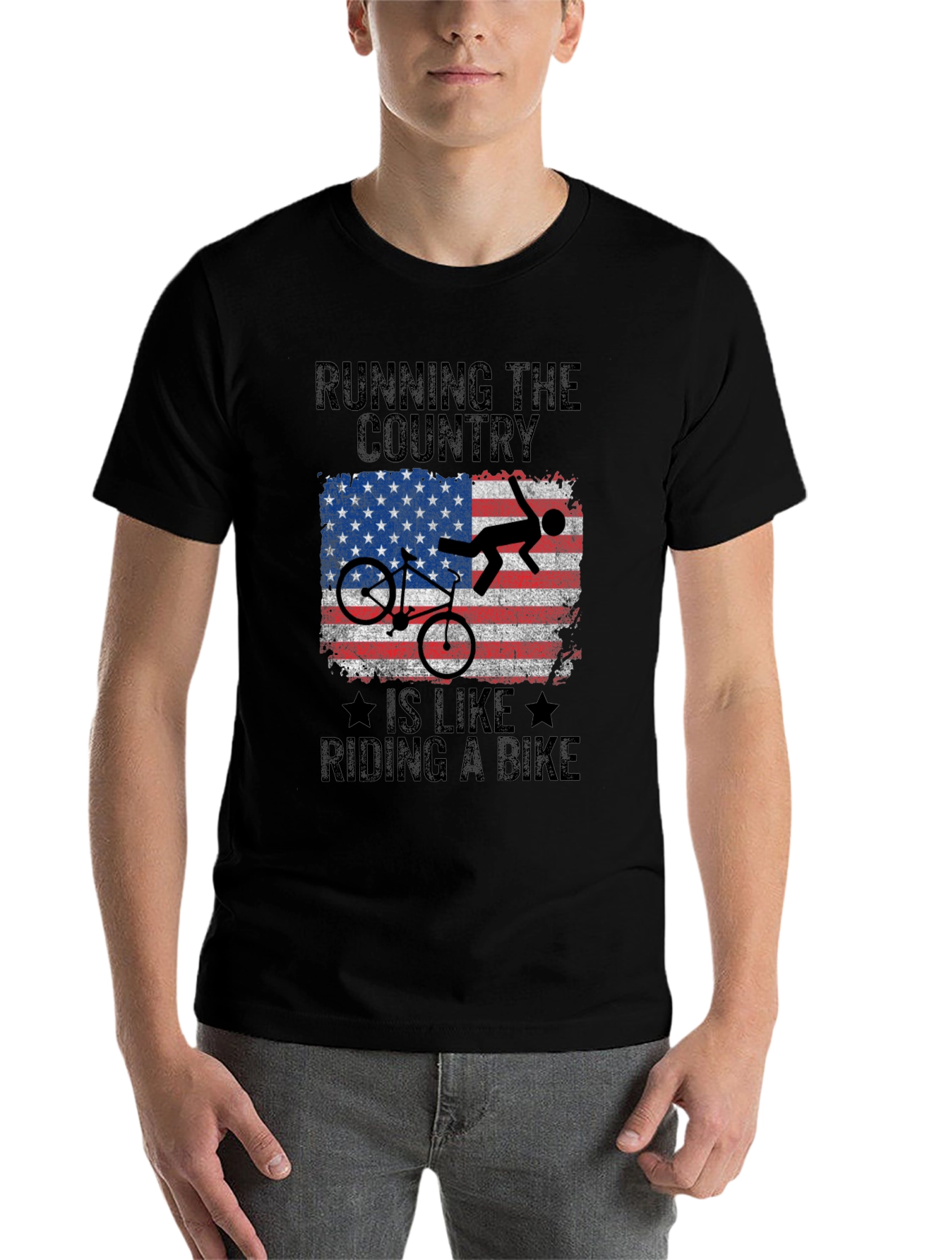 Black Running the Country Bike T-Shirt view 7