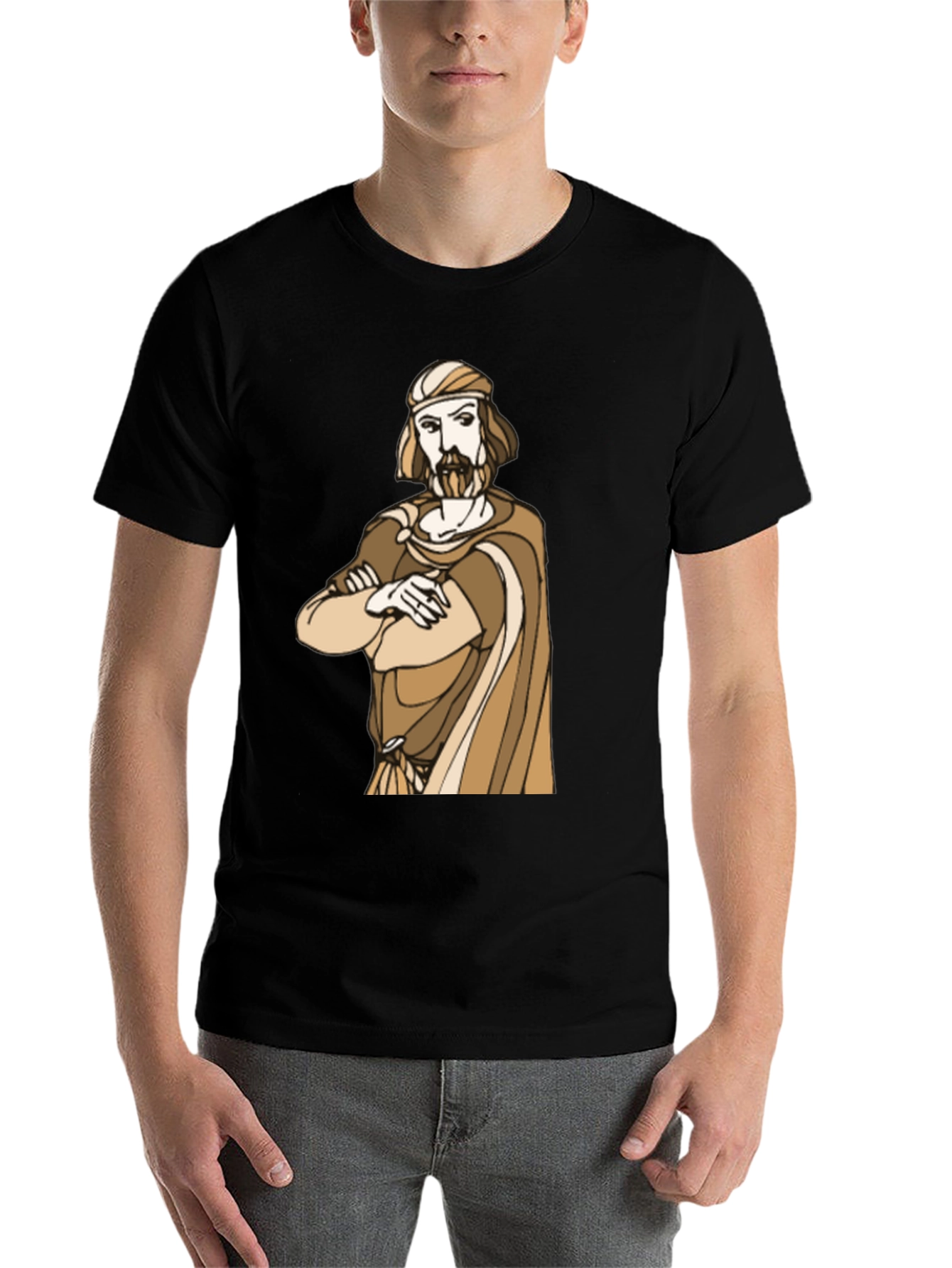 Black Ancient Philosopher Graphic T-Shirt - Unisex view 7