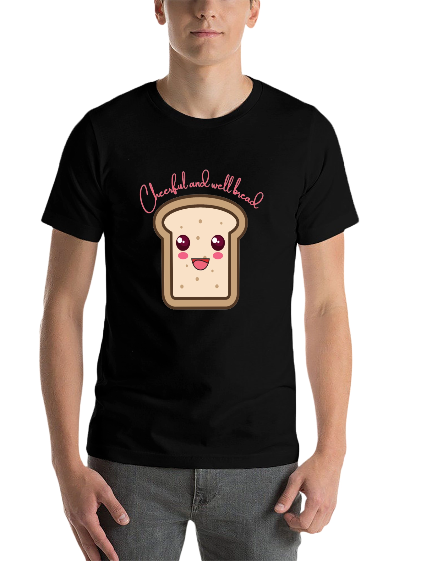 Black Cheerful and Well Bread T-Shirt - Black view 7