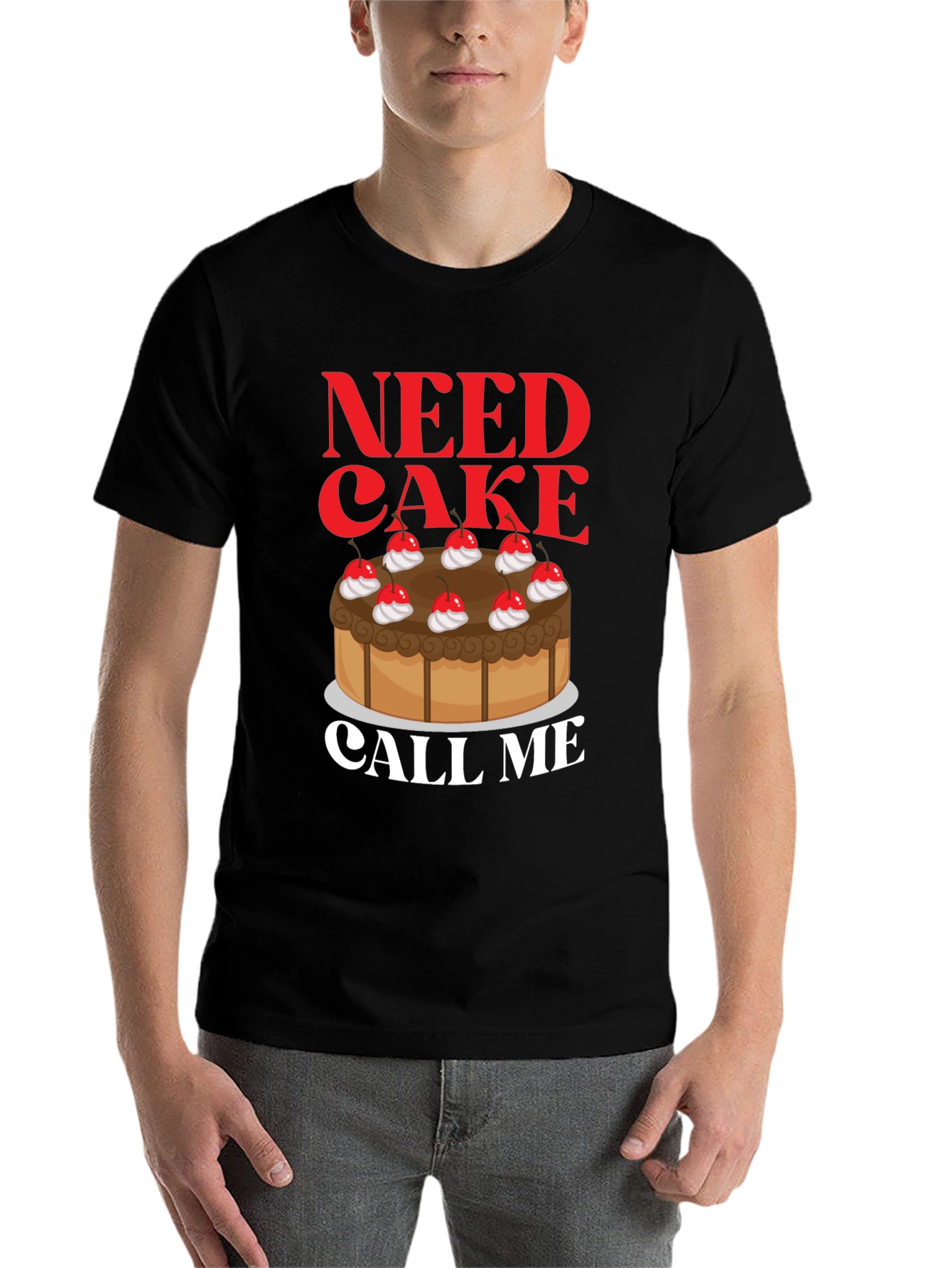 Black Need Cake Call Me T-Shirt - Sweet Tooth Tee view 7