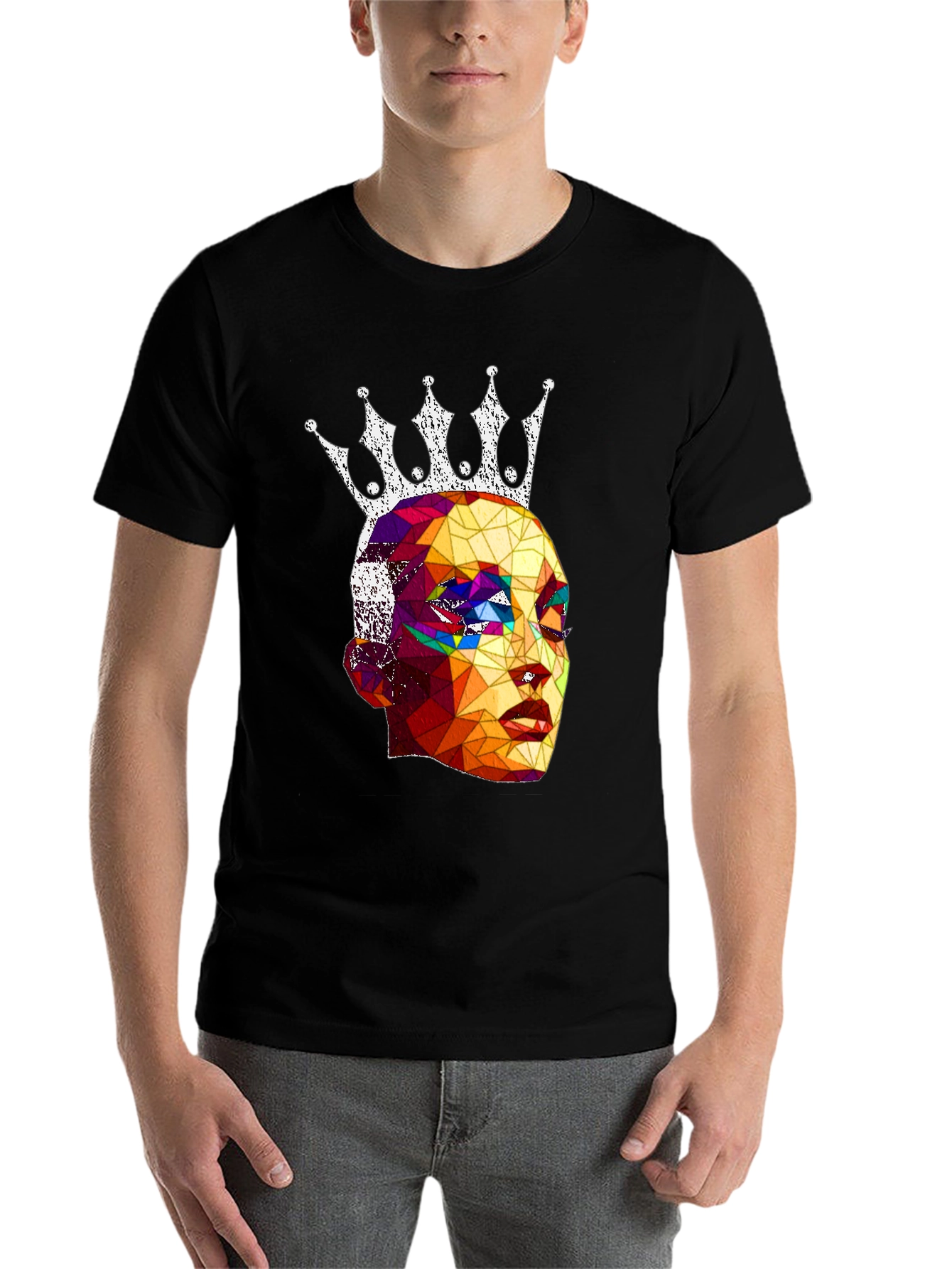 Black Geometric Queen Graphic T-Shirt - Stylish Unisex Tee view 7