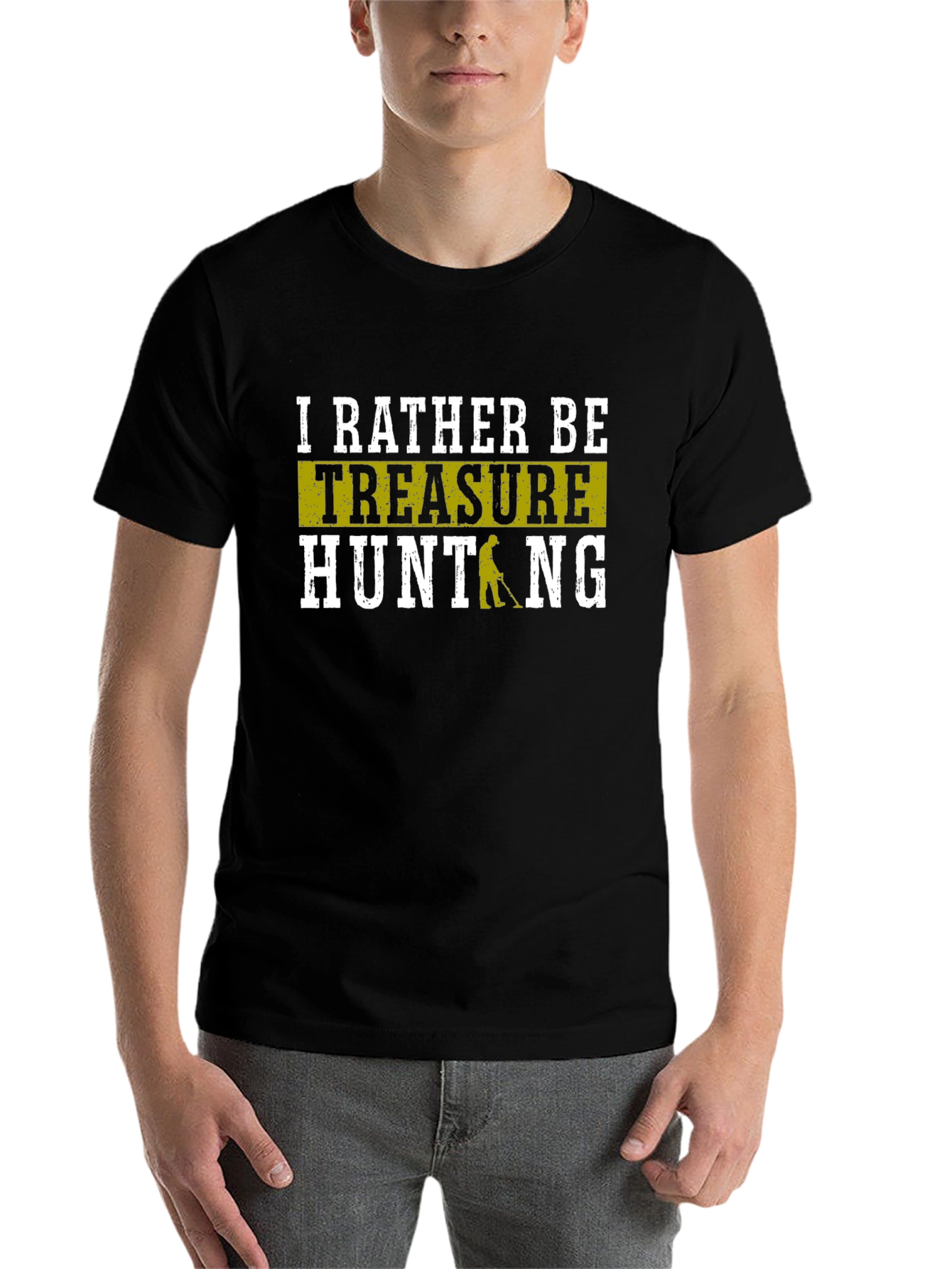 Black Treasure Hunting T-Shirt - Hobby Tee view 7