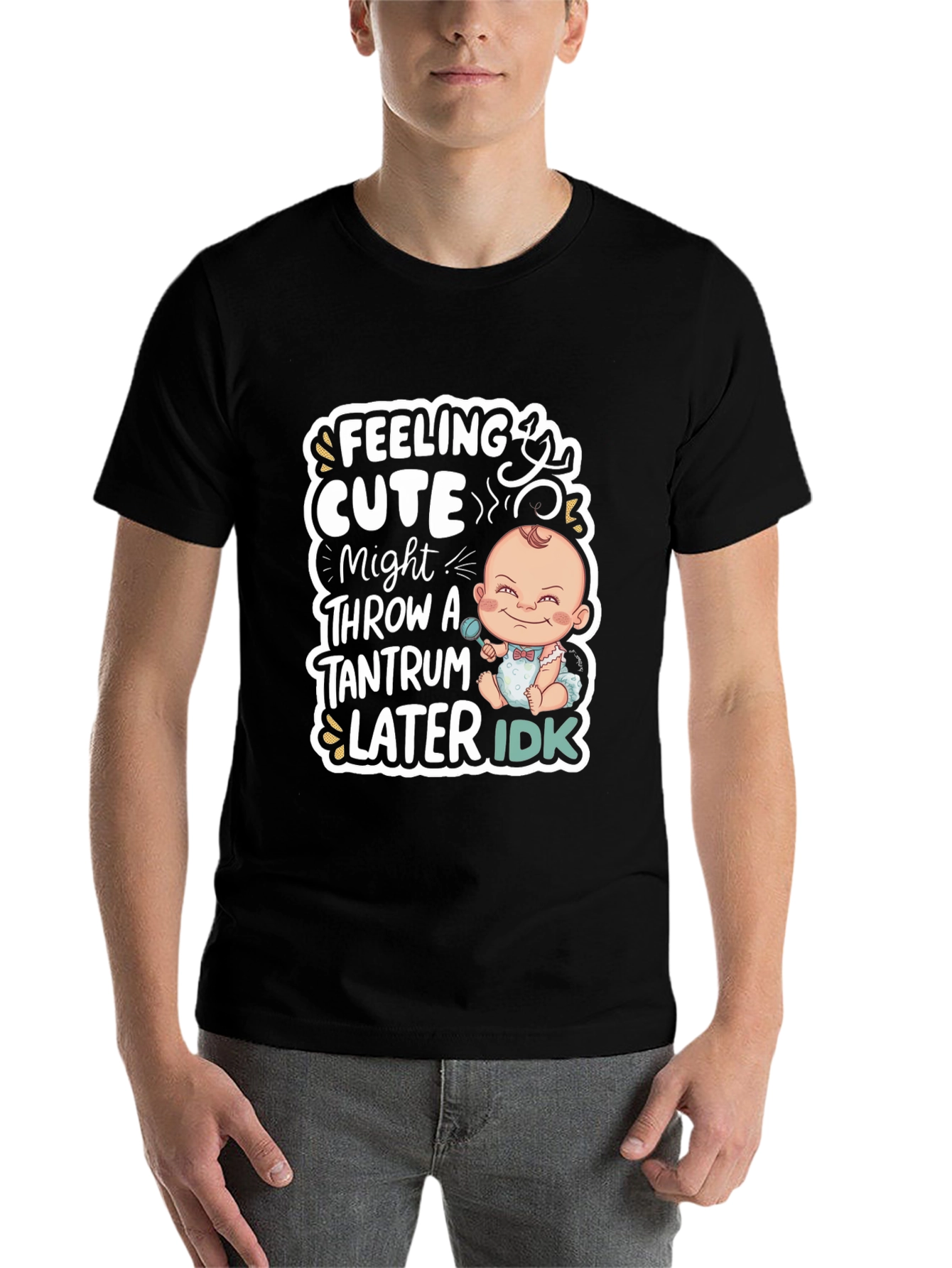 Black Feeling Cute Baby Tantrum T-Shirt view 7