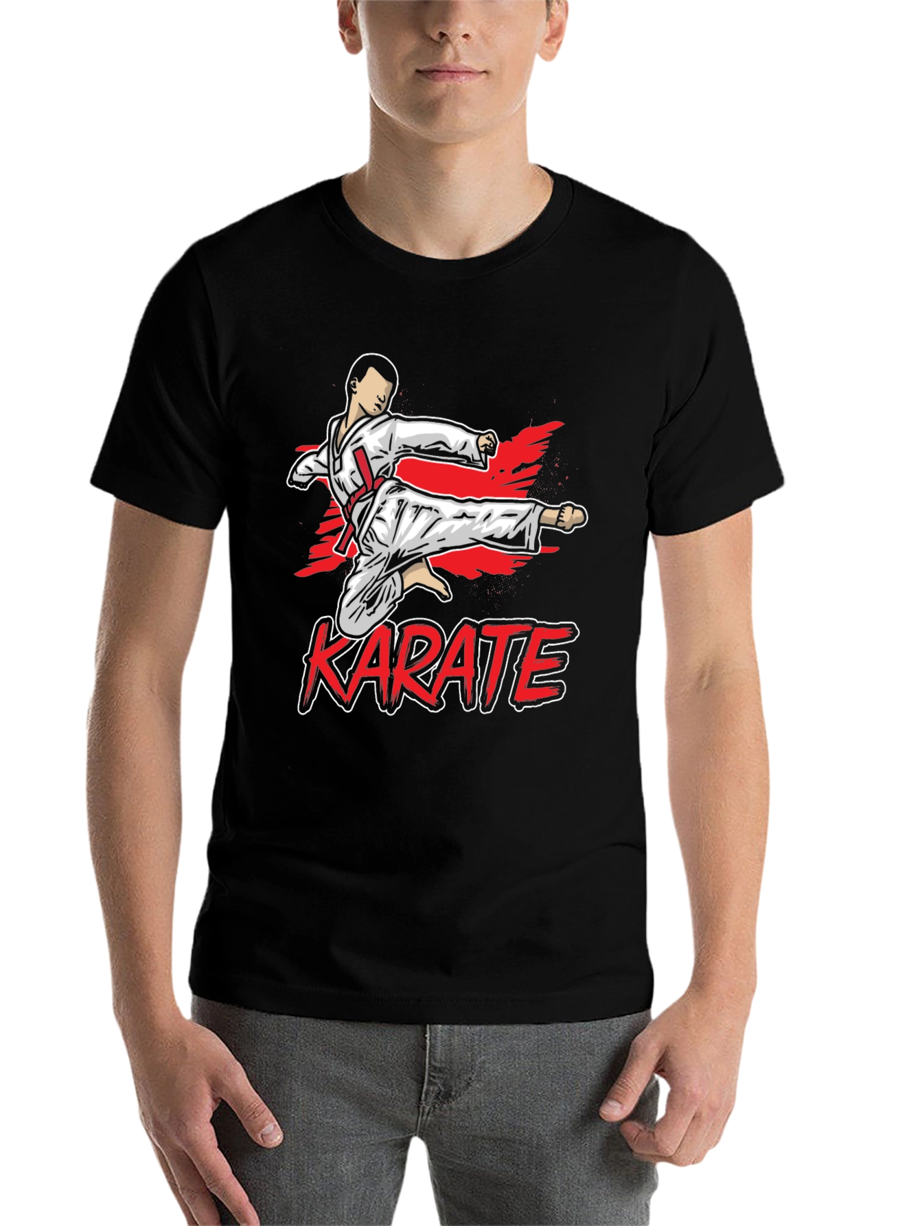 Black Karate Kick Graphic T-Shirt - Martial Arts Tee view 7