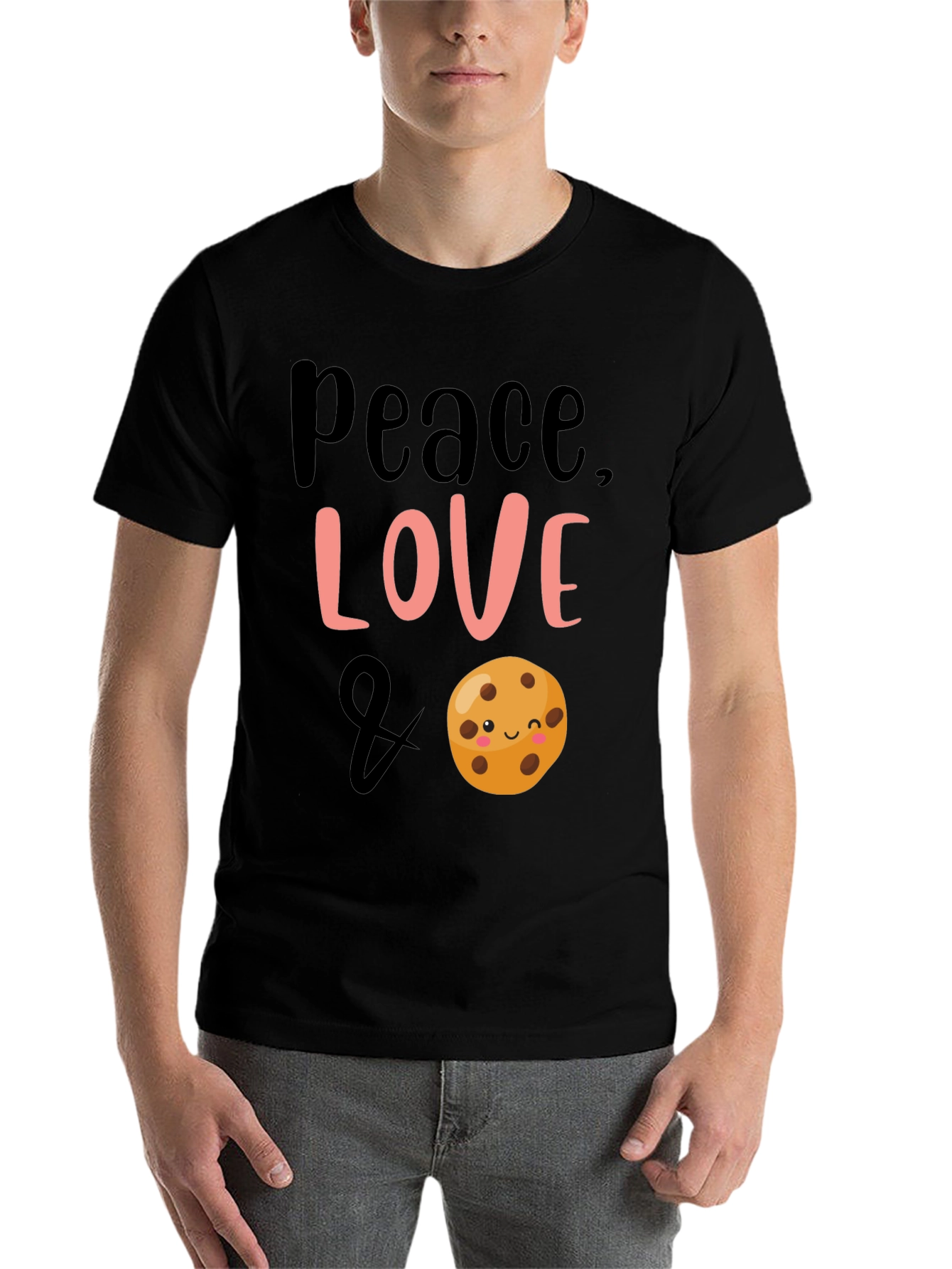 Black Peace, Love & Cookies Black Graphic Tee view 7