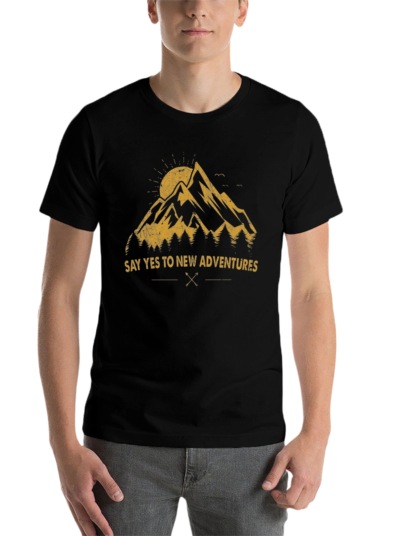 Black Adventure Awaits Graphic Tee view 7