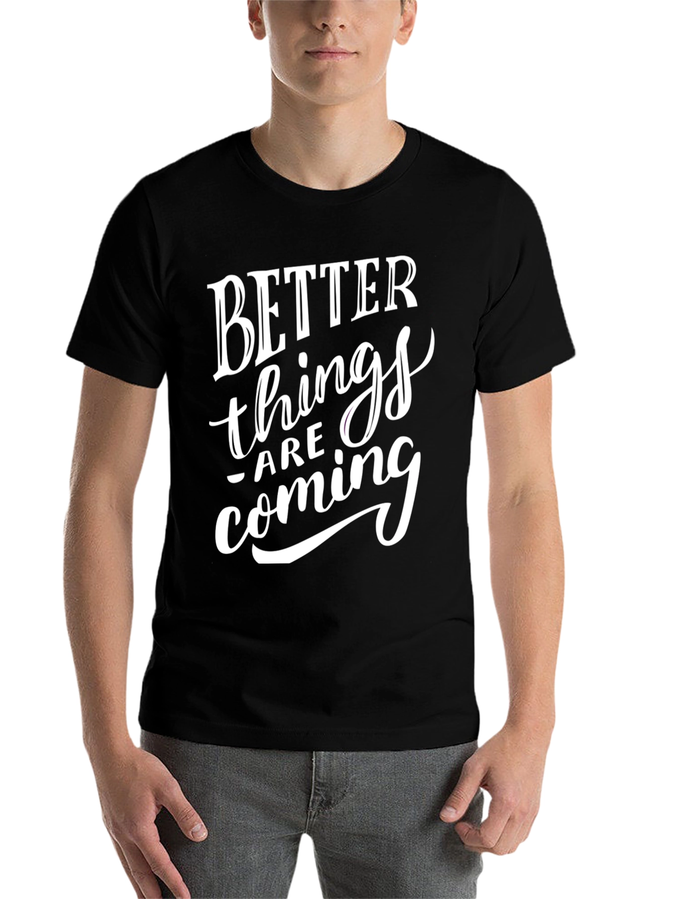 Black Better Things Coming T-Shirt - Stylish Graphic Tee view 7