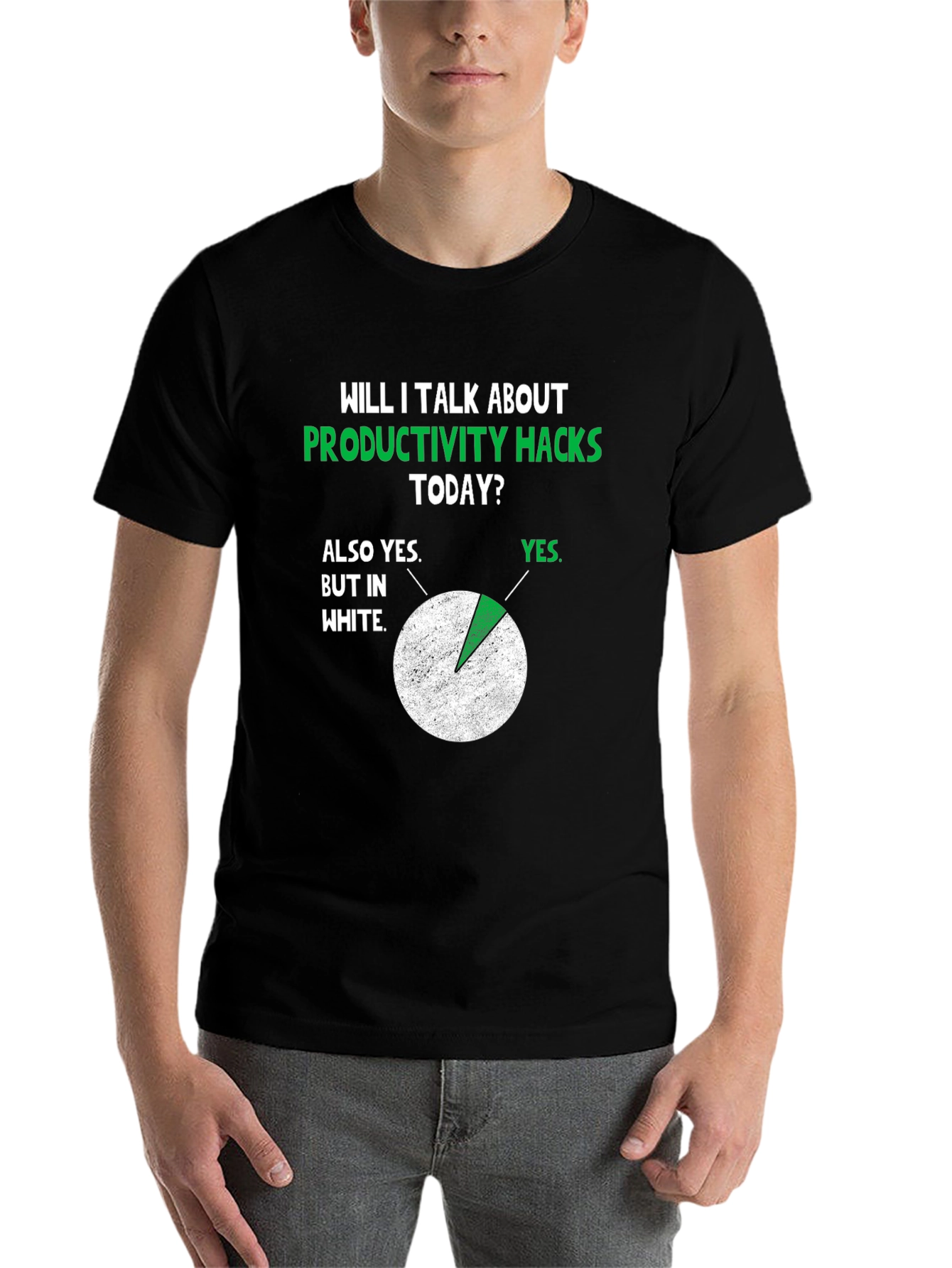 Black Productivity Hacks T-Shirt - Funny Graphic Tee for Work view 7