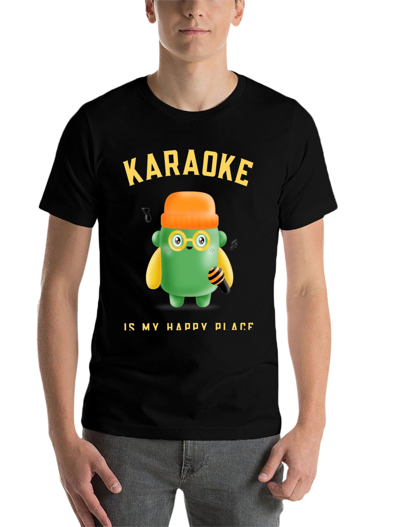 Black Karaoke My Happy Place T-Shirt Fun Graphic Tee view 7