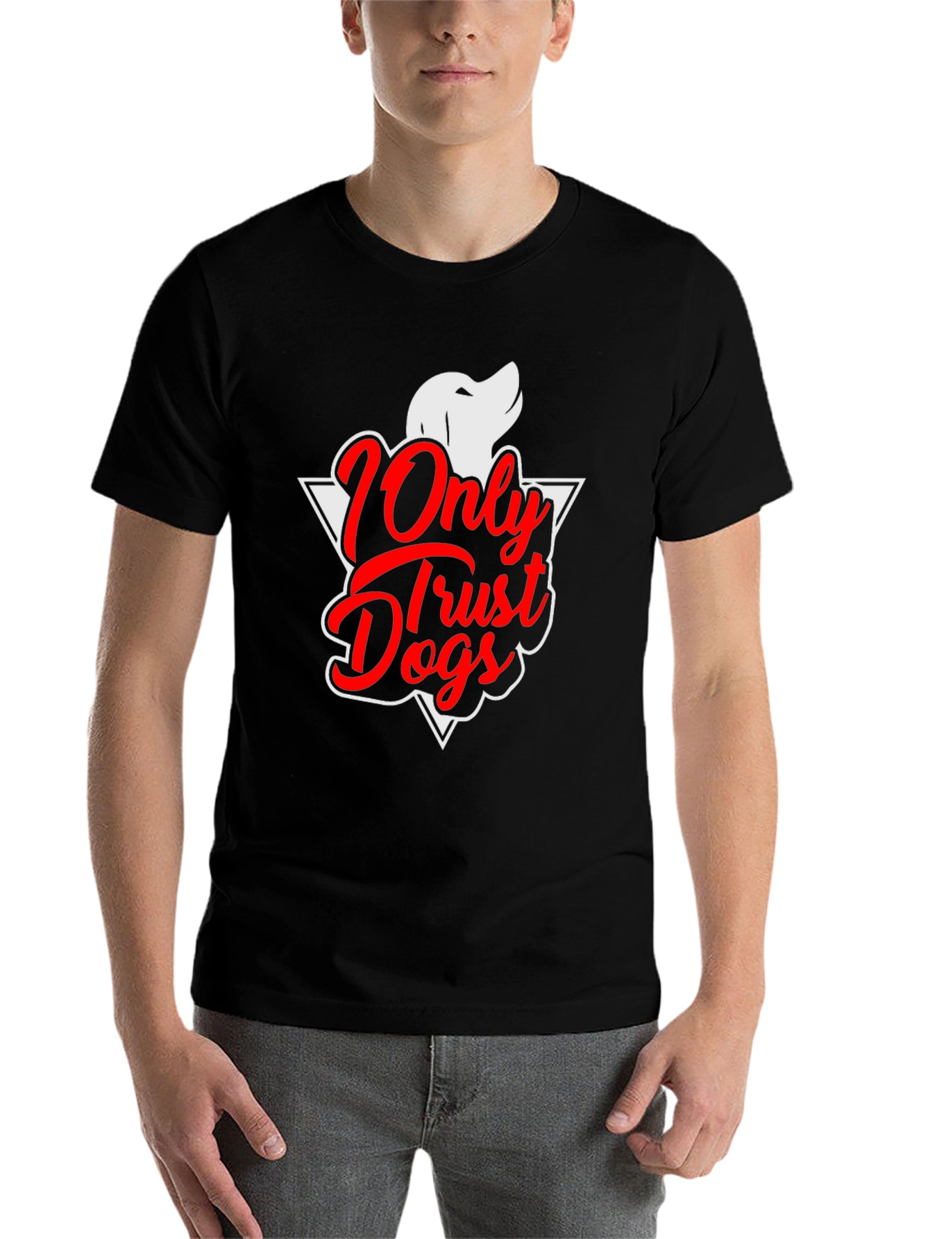 Black Only Trust Dogs Graphic T-Shirt view 7