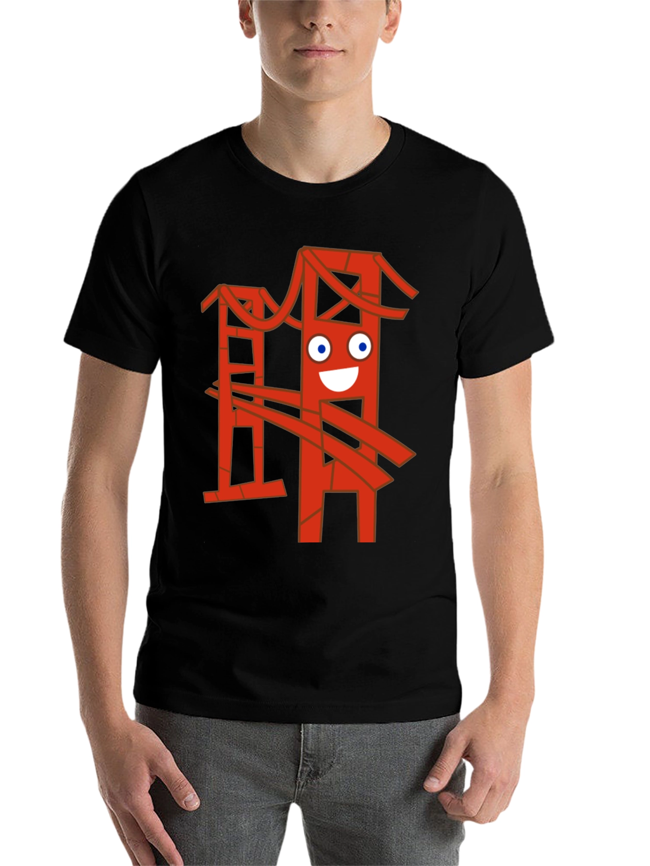 Black Funny Bridge Graphic T-Shirt - Black view 7