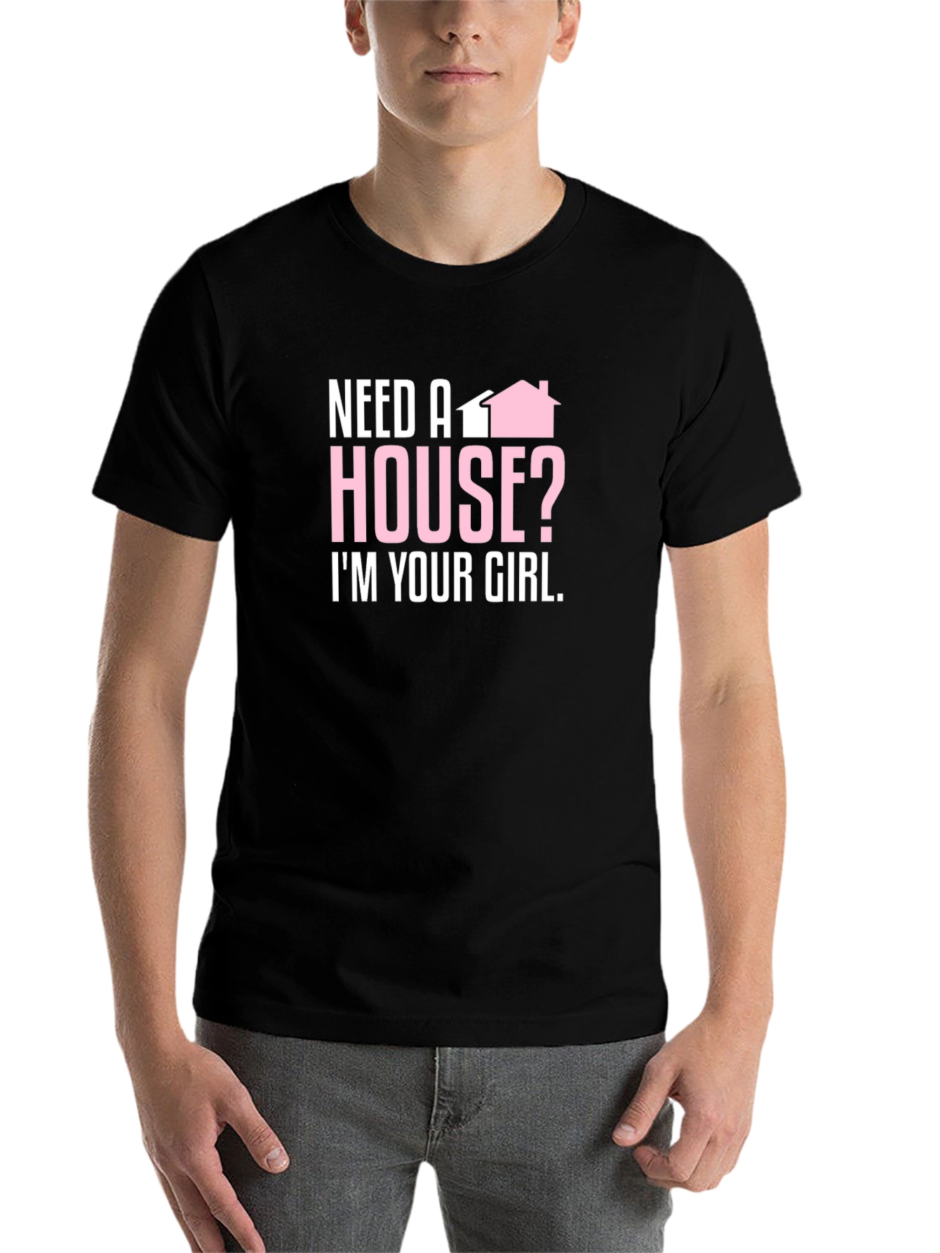 Black Need a House? Black Graphic Tee view 7