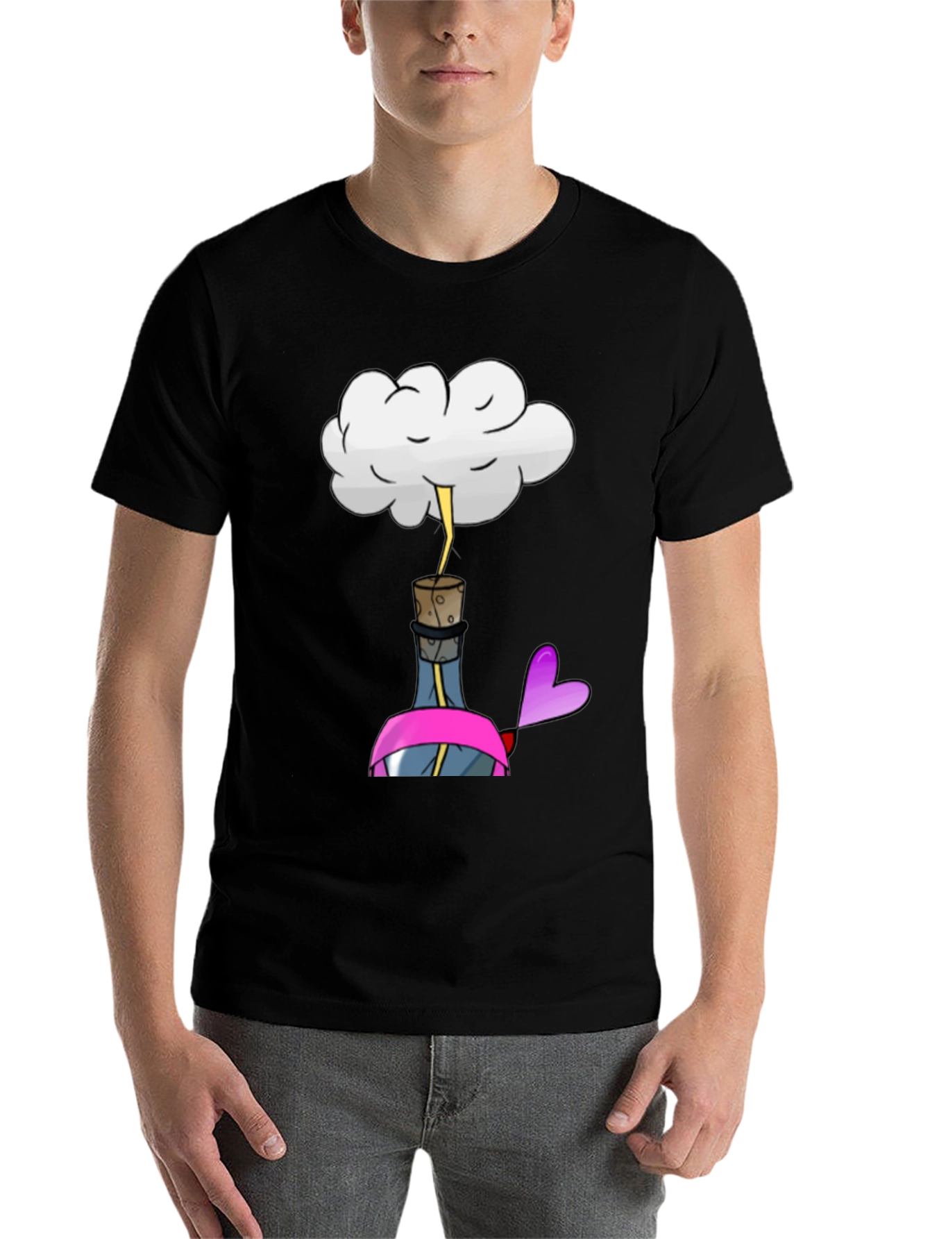 Black Cloud Lightning in a Bottle Black T-Shirt view 7