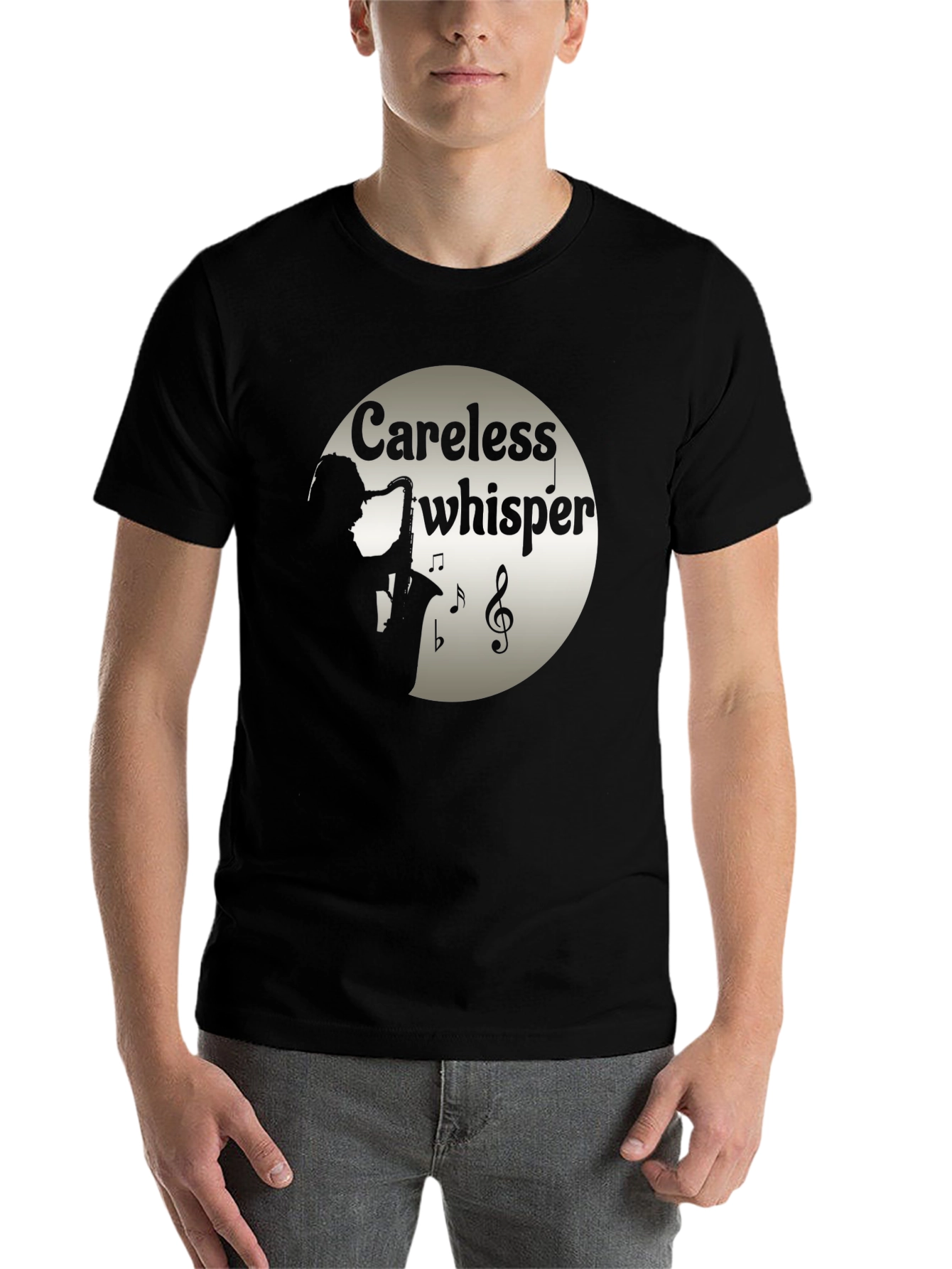 Black Careless Whisper Saxophone T-Shirt view 7